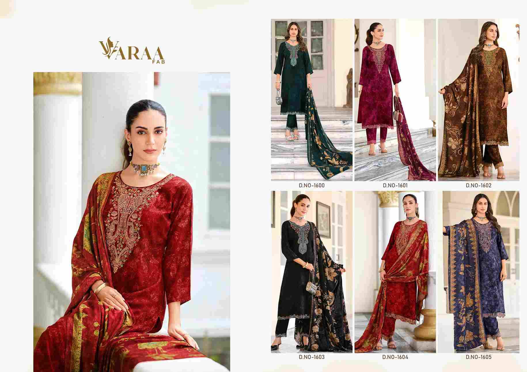Irish By Varaa Fab 1600 To 1605 Series Beautiful Festive Suits Stylish Fancy Colorful Casual Wear & Ethnic Wear Pure Viscose Pashmina Dresses At Wholesale Price