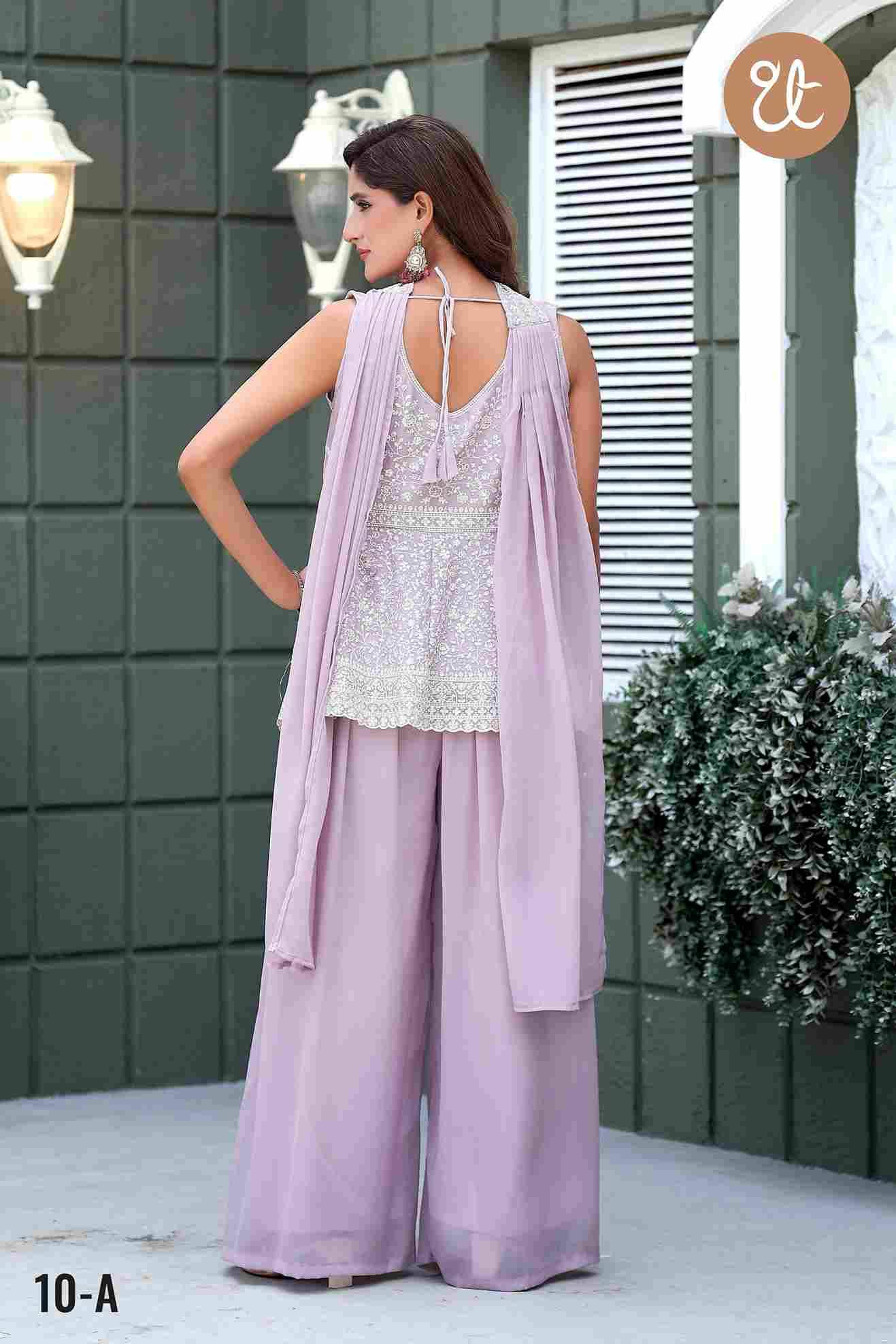 Thread Thrill 010 Colours By Thread Thrill 010-A To 010-D Series Beautiful Sharara Suits Colorful Stylish Fancy Casual Wear & Ethnic Wear Heavy Georgette Embroidered Dresses At Wholesale Price