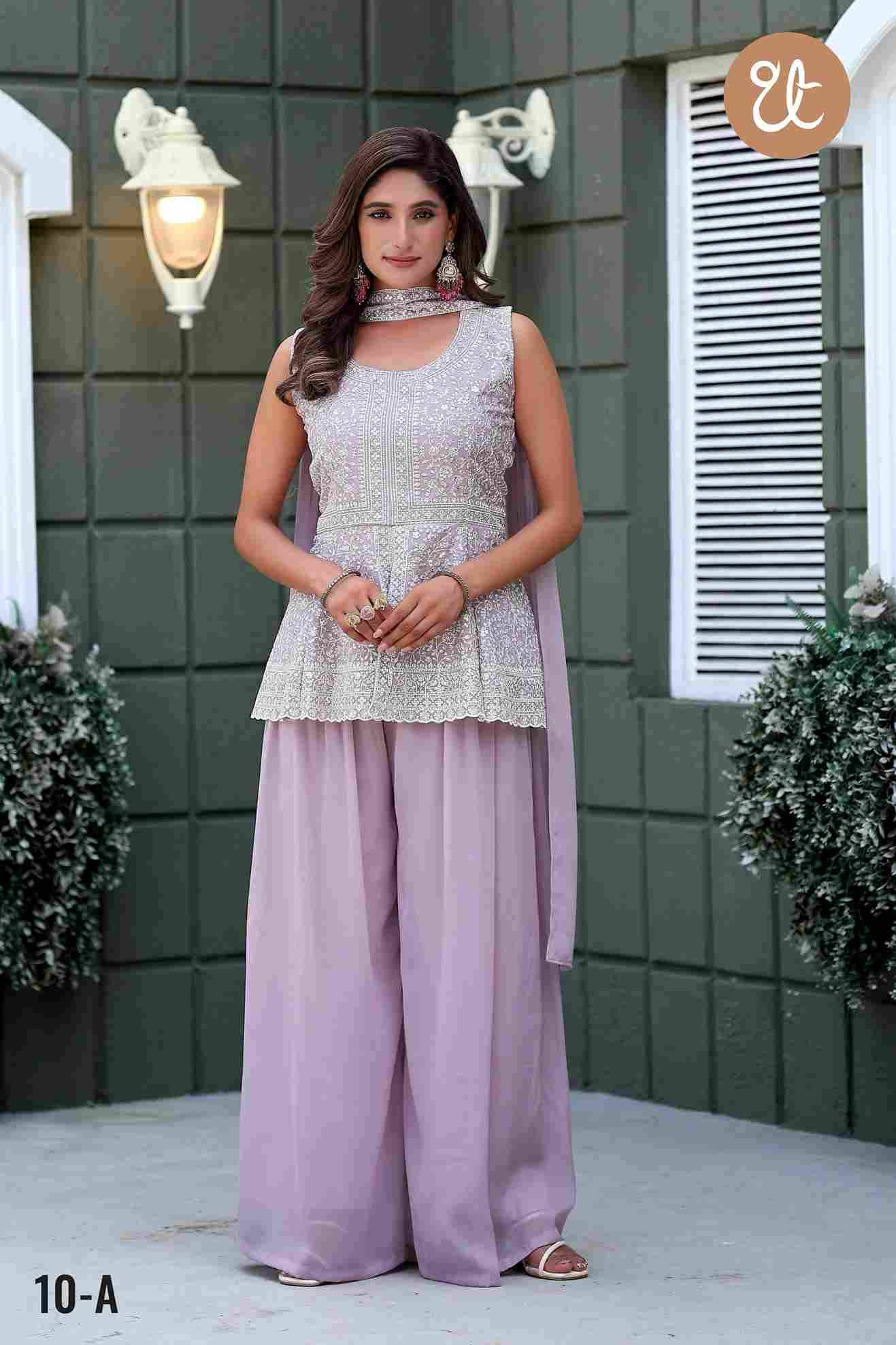 Thread Thrill 010 Colours By Thread Thrill 010-A To 010-D Series Beautiful Sharara Suits Colorful Stylish Fancy Casual Wear & Ethnic Wear Heavy Georgette Embroidered Dresses At Wholesale Price