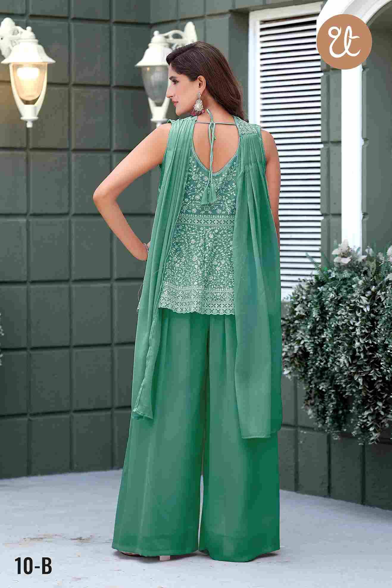 Thread Thrill 010 Colours By Thread Thrill 010-A To 010-D Series Beautiful Sharara Suits Colorful Stylish Fancy Casual Wear & Ethnic Wear Heavy Georgette Embroidered Dresses At Wholesale Price