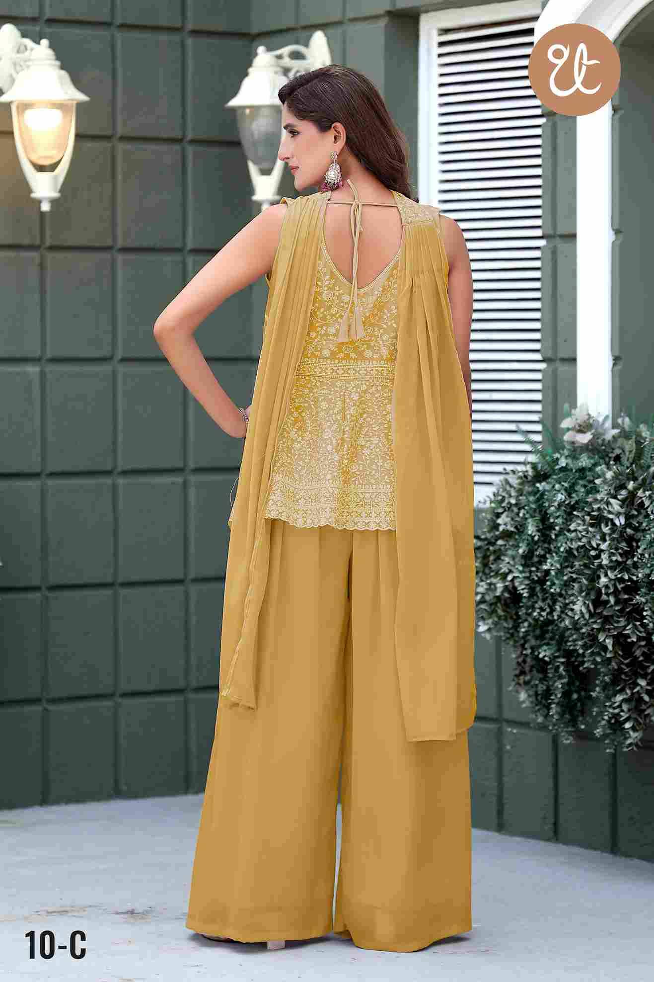 Thread Thrill 010 Colours By Thread Thrill 010-A To 010-D Series Beautiful Sharara Suits Colorful Stylish Fancy Casual Wear & Ethnic Wear Heavy Georgette Embroidered Dresses At Wholesale Price