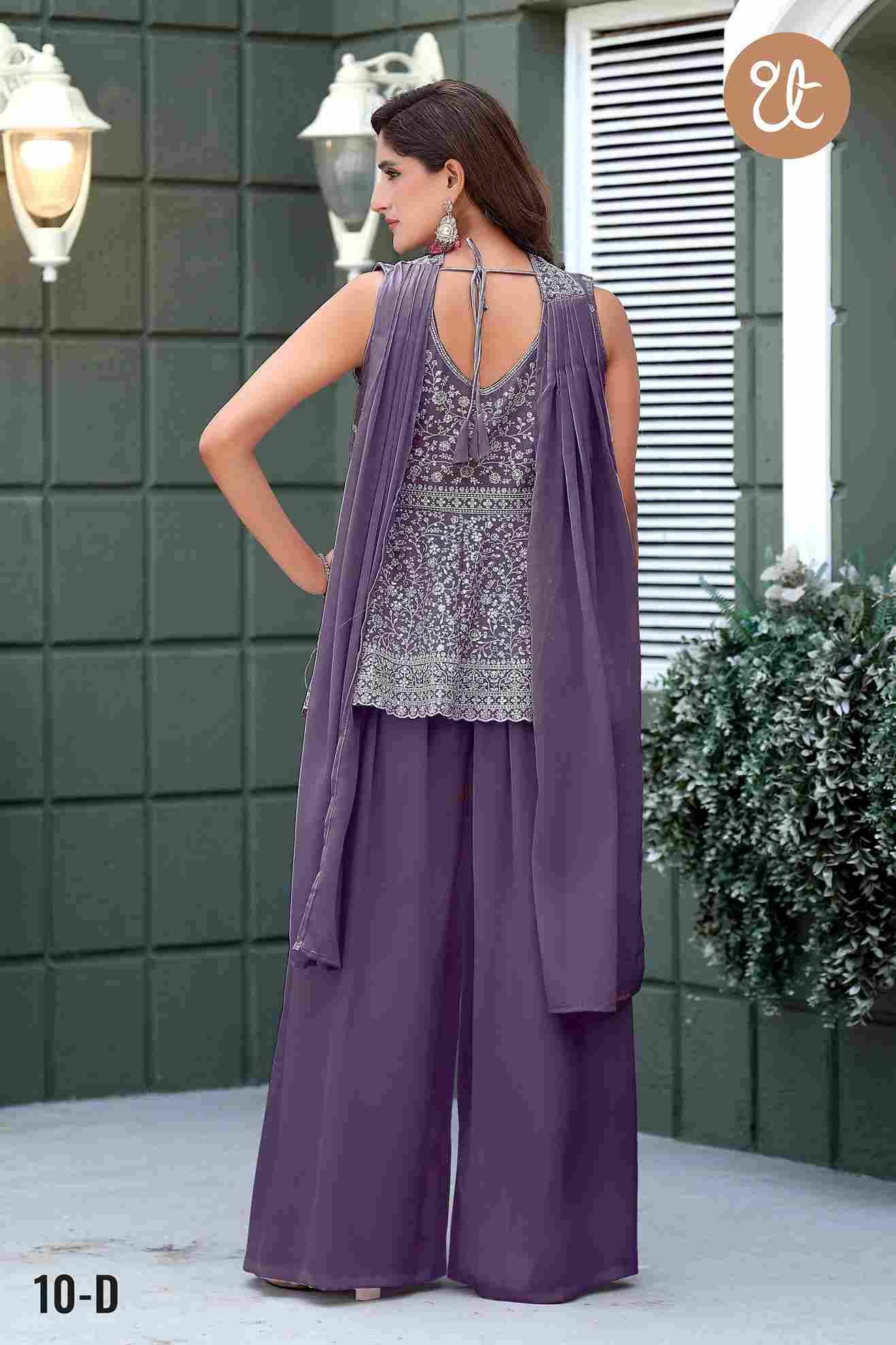 Thread Thrill 010 Colours By Thread Thrill 010-A To 010-D Series Beautiful Sharara Suits Colorful Stylish Fancy Casual Wear & Ethnic Wear Heavy Georgette Embroidered Dresses At Wholesale Price