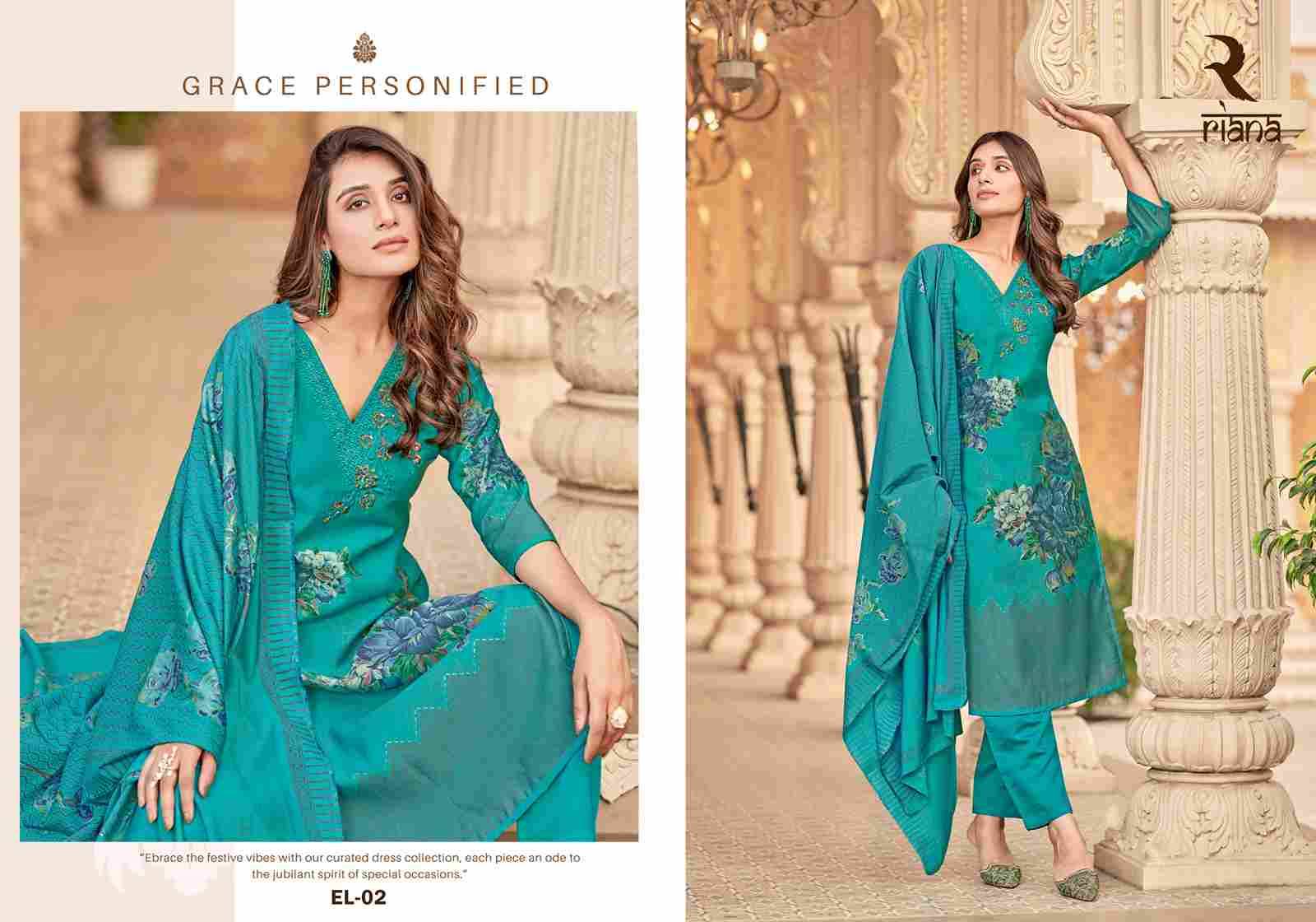 Elle By Riana 01 To 04 Series Beautiful Stylish Suits Fancy Colorful Casual Wear & Ethnic Wear & Ready To Wear Pure Muslin Dresses At Wholesale Price