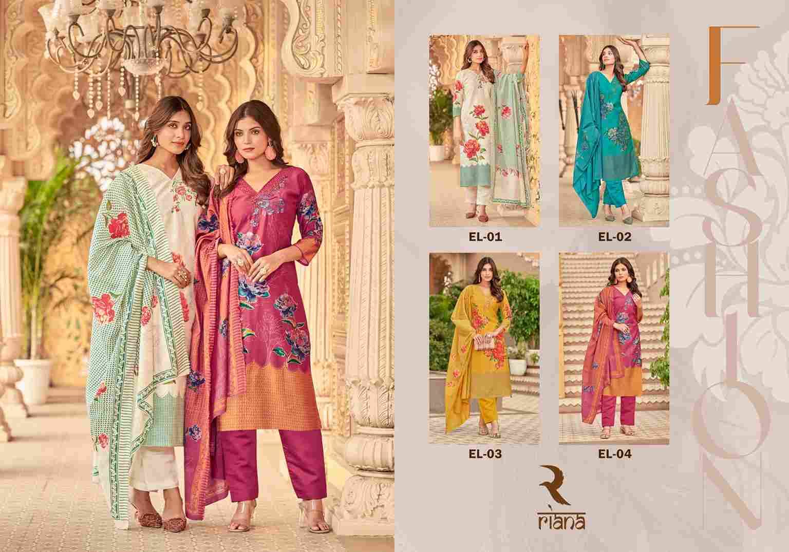 Elle By Riana 01 To 04 Series Beautiful Stylish Suits Fancy Colorful Casual Wear & Ethnic Wear & Ready To Wear Pure Muslin Dresses At Wholesale Price