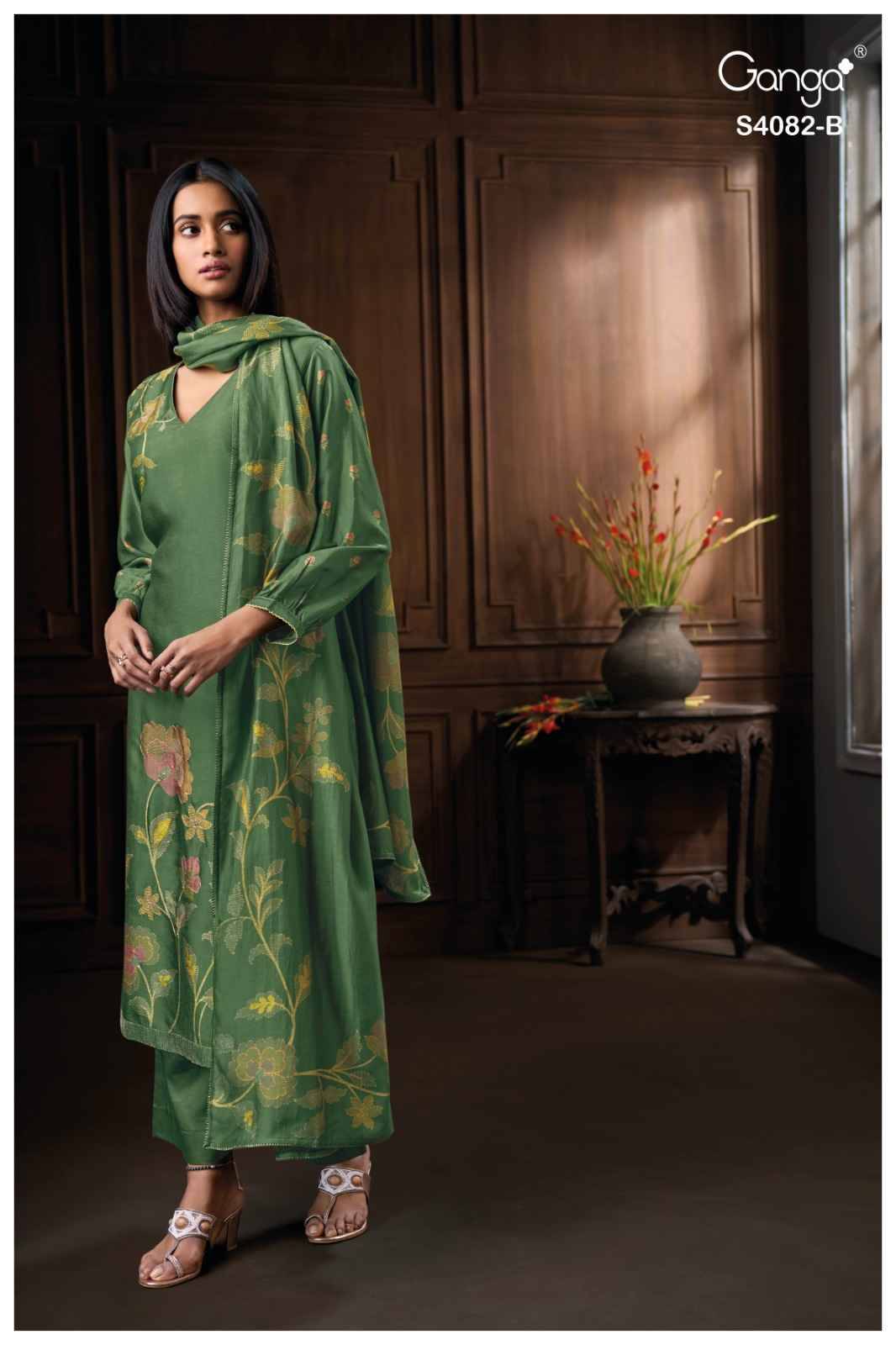 Firanya-4082 By Ganga Fashion 4082-A To 4082-D Series Beautiful Festive Suits Stylish Colorful Fancy Casual Wear & Ethnic Wear Premium Bemberg Silk Print Dresses At Wholesale Price