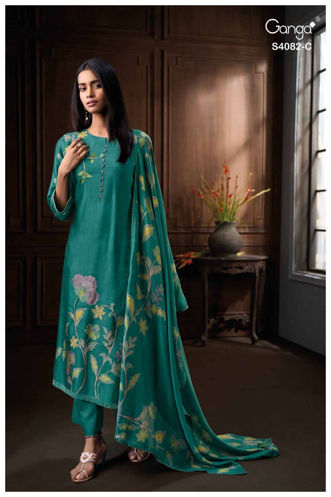 Firanya-4082 By Ganga Fashion 4082-A To 4082-D Series Beautiful Festive Suits Stylish Colorful Fancy Casual Wear & Ethnic Wear Premium Bemberg Silk Print Dresses At Wholesale Price