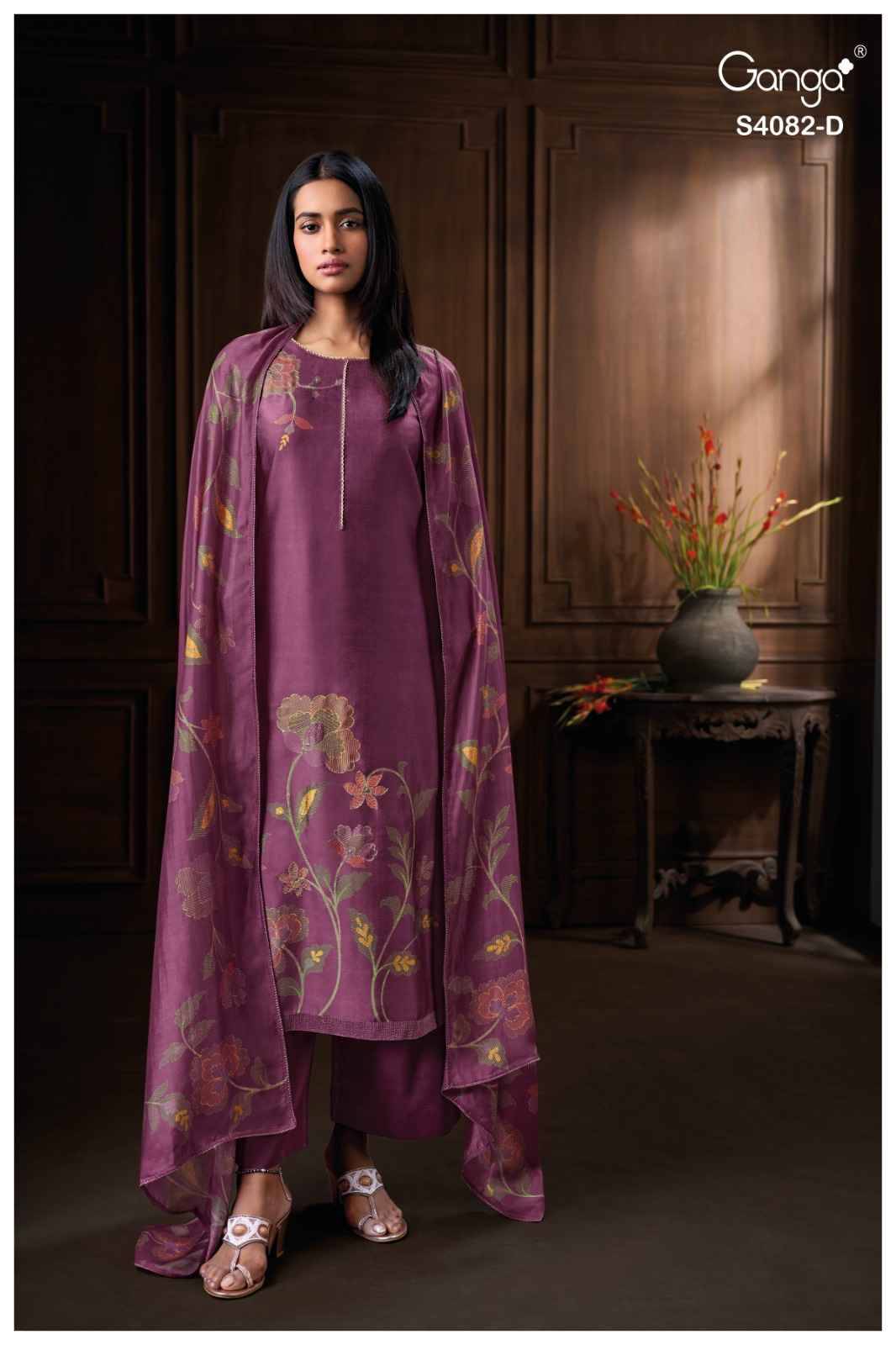 Firanya-4082 By Ganga Fashion 4082-A To 4082-D Series Beautiful Festive Suits Stylish Colorful Fancy Casual Wear & Ethnic Wear Premium Bemberg Silk Print Dresses At Wholesale Price