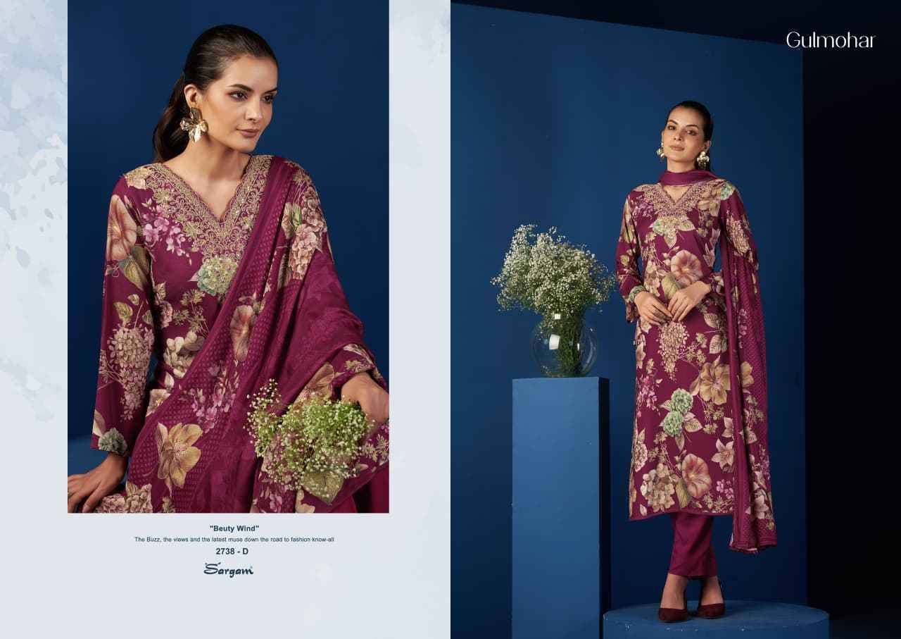 Gulmohar By Sargam Prints 2738-A To 2738-D Series Beautiful Festive Suits Stylish Fancy Colorful Casual Wear & Ethnic Wear Pure Viscose Pashmina Dresses At Wholesale Price