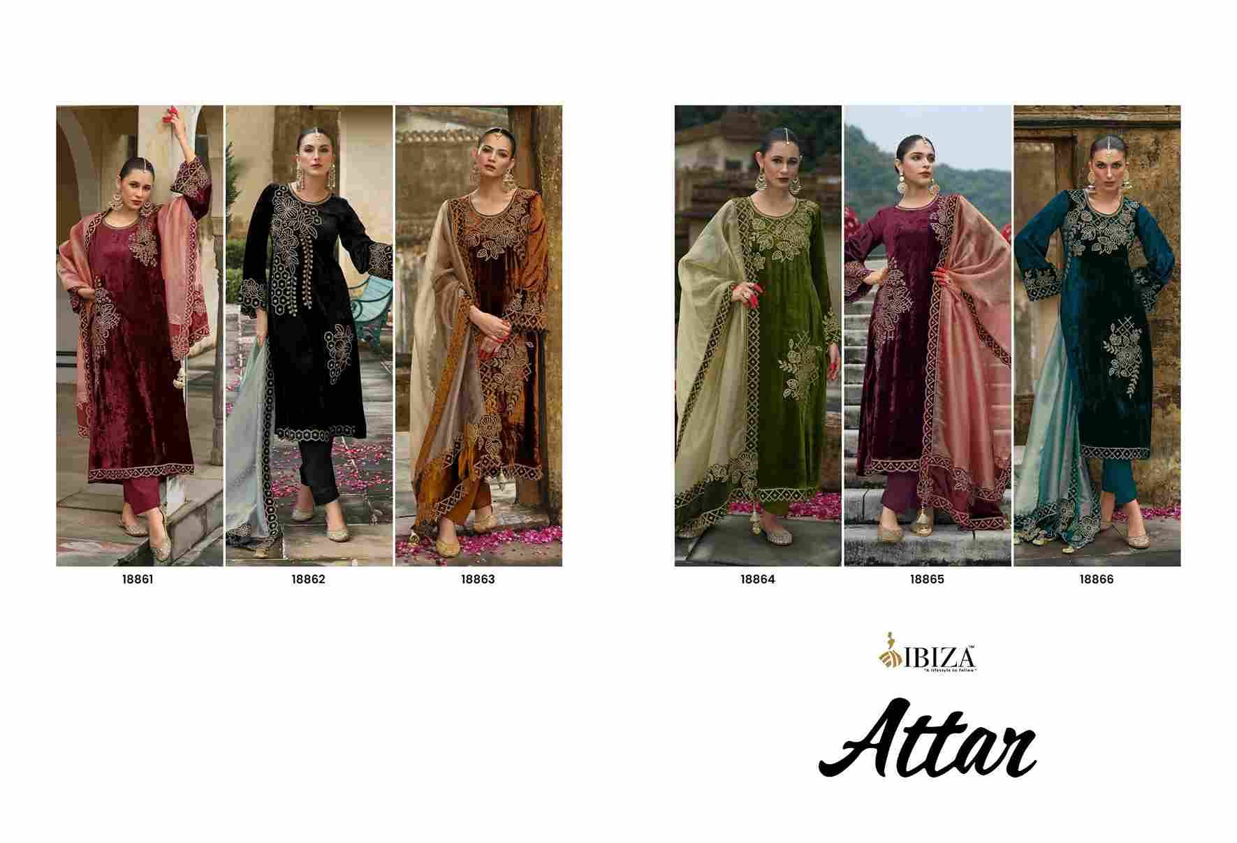 Attar By Ibiza 18861 To 18866 Series Beautiful Festive Suits Colorful Stylish Fancy Casual Wear & Ethnic Wear Pure Viscose Velvet Dresses At Wholesale Price