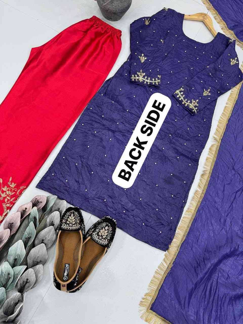 Kp-1695 By Fashid Wholesale Beautiful Stylish Festive Suits Fancy Colorful Casual Wear & Ethnic Wear & Ready To Wear Heavy Gold Crush Silk Dresses At Wholesale Price