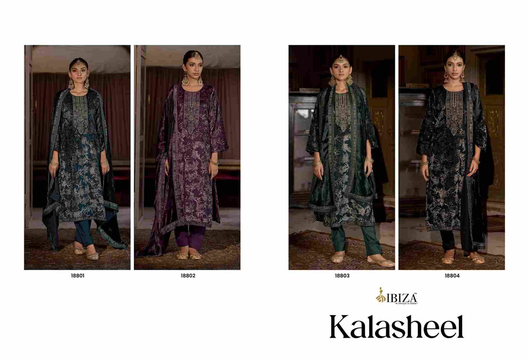 Kalasheel By Ibiza 18801 To 18804 Series Beautiful Festive Suits Colorful Stylish Fancy Casual Wear & Ethnic Wear Pure Viscose Velvet Dresses At Wholesale Price