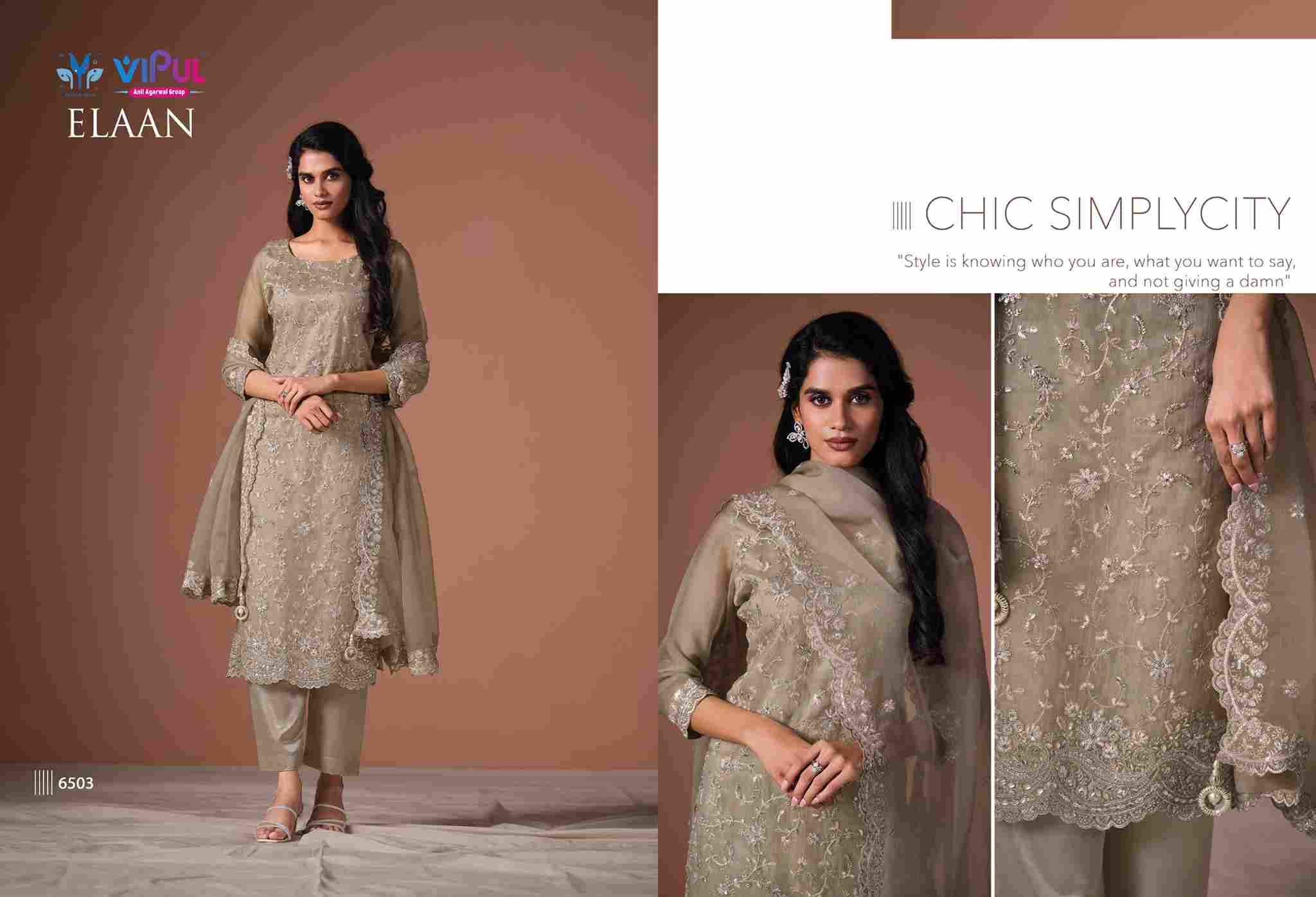 Elaan By Vipul Fashion 6401 To 6406 Series Designer Festive Suits Beautiful Fancy Stylish Colorful Party Wear & Occasional Wear Chiffon With Embroidery Dresses At Wholesale Price