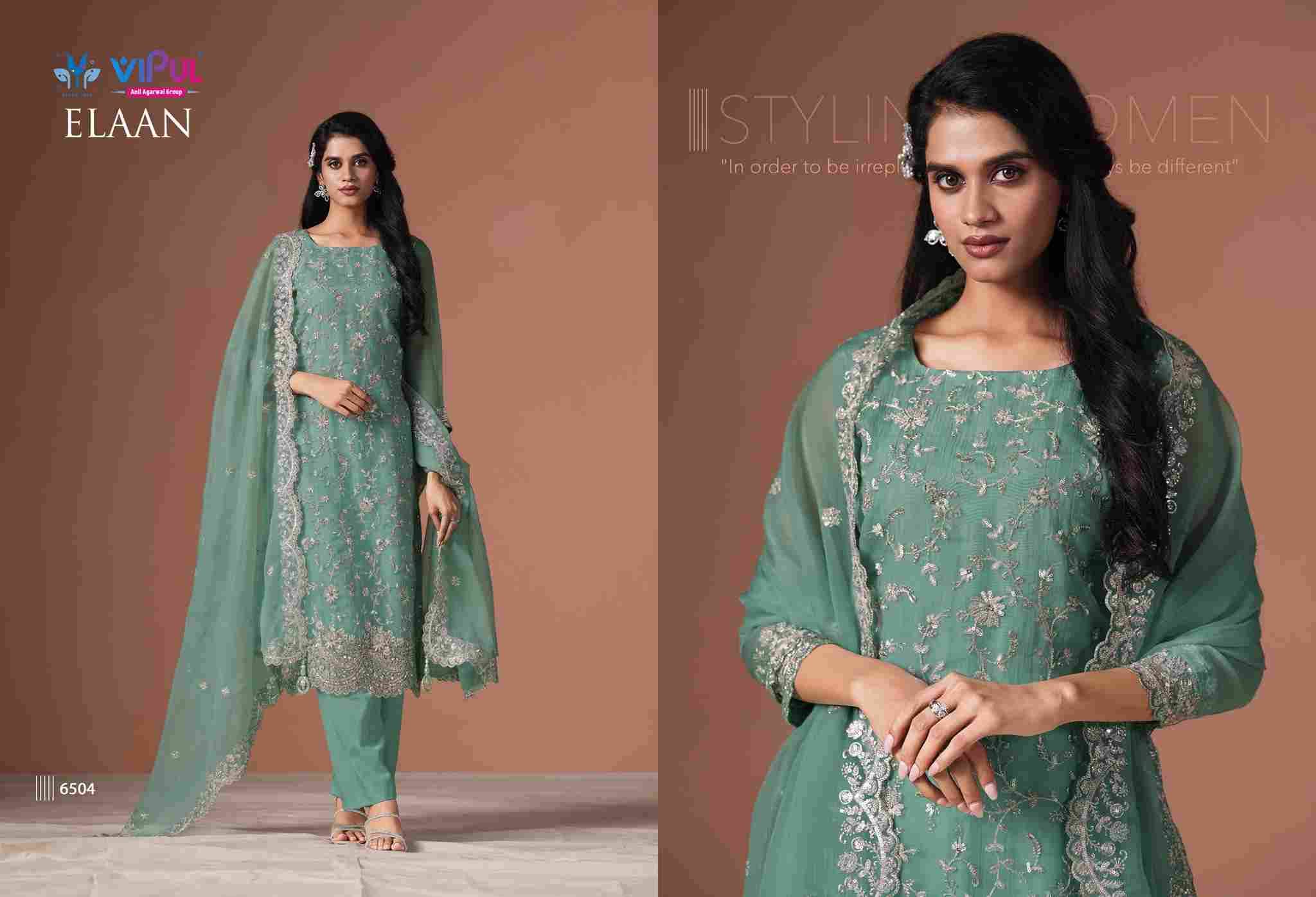 Elaan By Vipul Fashion 6401 To 6406 Series Designer Festive Suits Beautiful Fancy Stylish Colorful Party Wear & Occasional Wear Chiffon With Embroidery Dresses At Wholesale Price