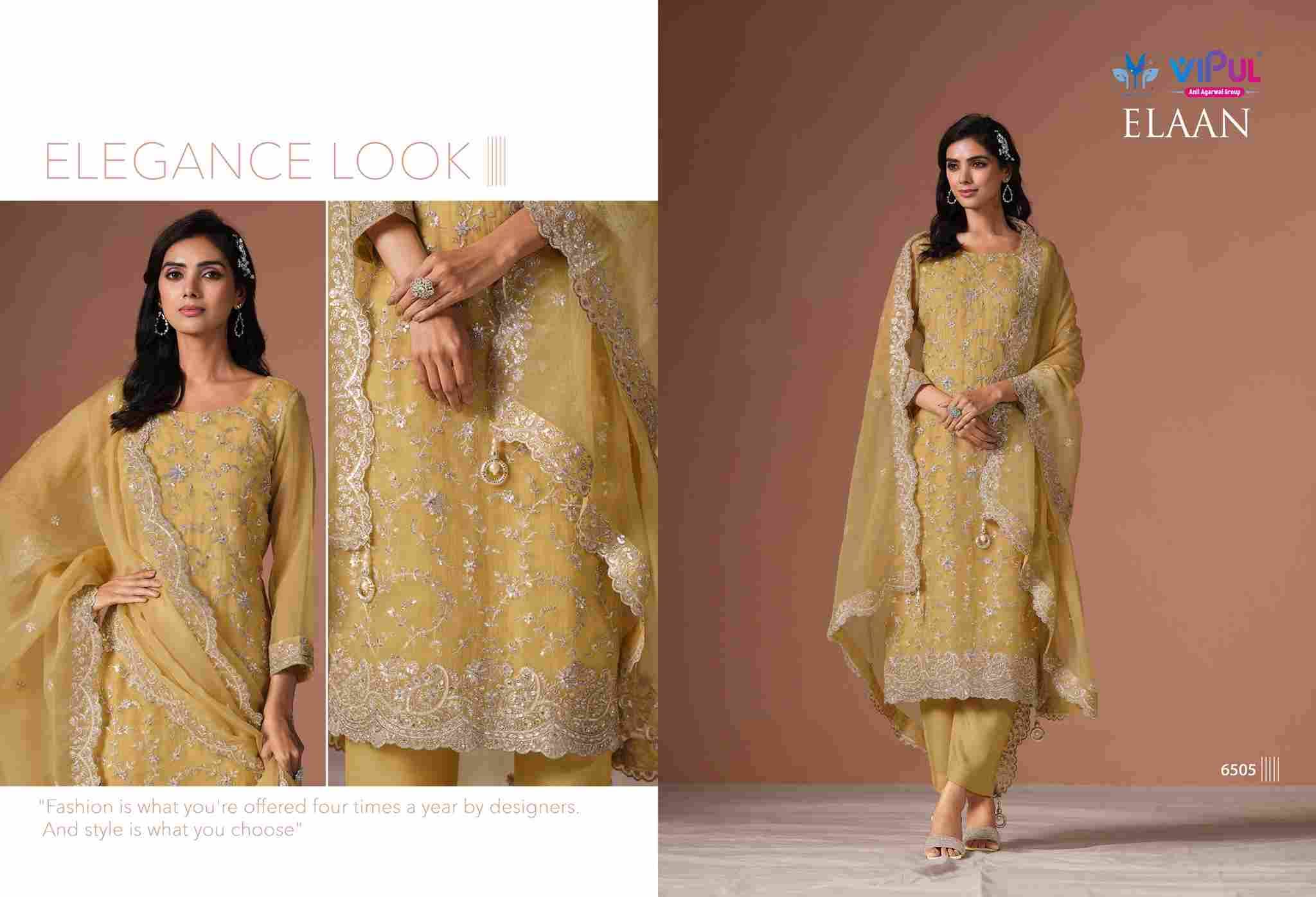 Elaan By Vipul Fashion 6401 To 6406 Series Designer Festive Suits Beautiful Fancy Stylish Colorful Party Wear & Occasional Wear Chiffon With Embroidery Dresses At Wholesale Price