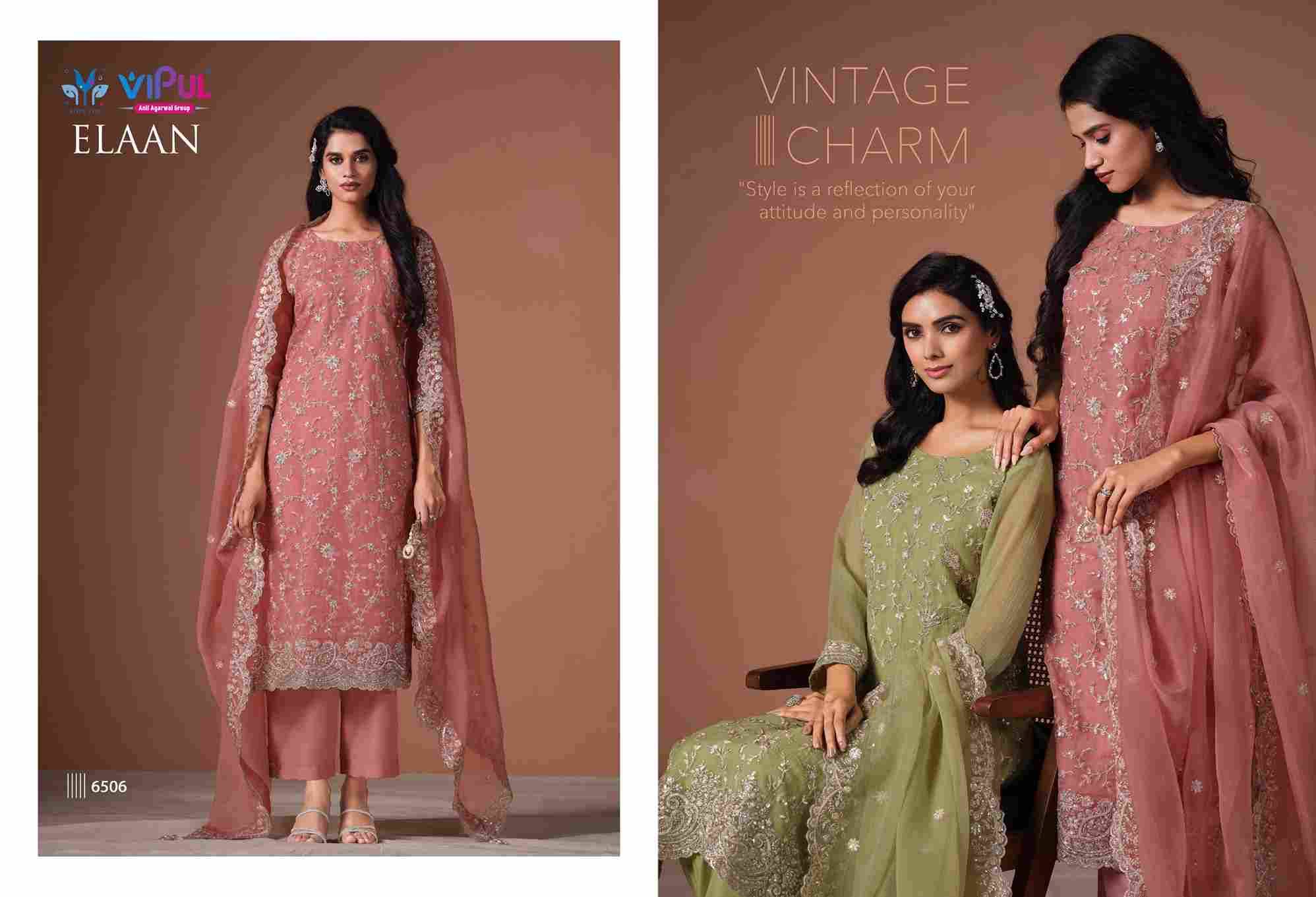 Elaan By Vipul Fashion 6401 To 6406 Series Designer Festive Suits Beautiful Fancy Stylish Colorful Party Wear & Occasional Wear Chiffon With Embroidery Dresses At Wholesale Price