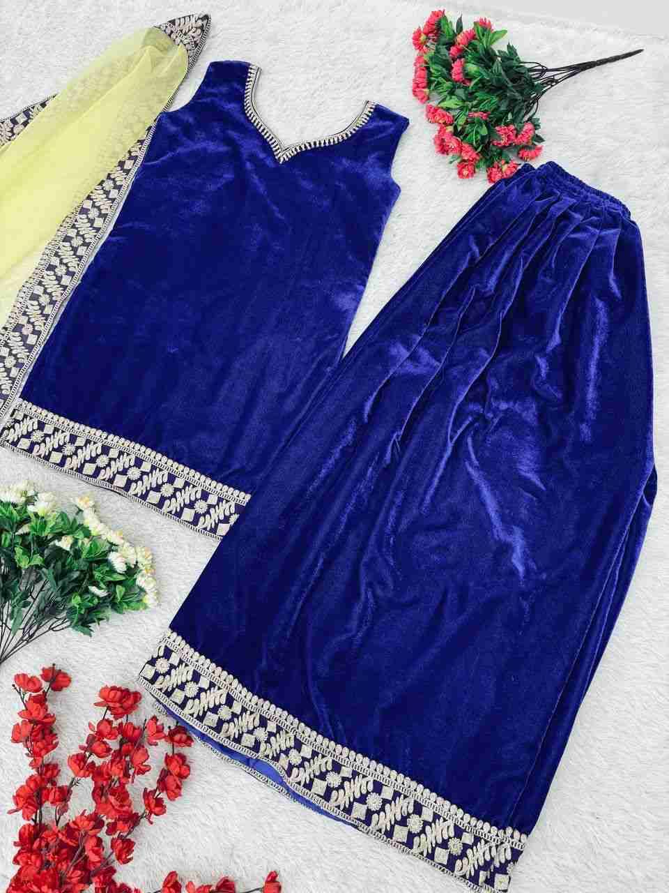 Kp-1658 By Fashid Wholesale Beautiful Sharara Colorful Fancy Wedding Collection Occasional Wear & Party Wear Heavy Viscose Velvet Dresses At Wholesale Price
