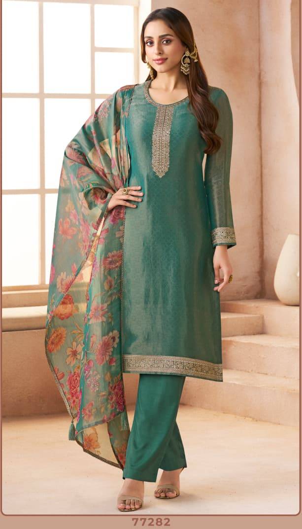 Kanchi Vol-2 By Kuleesh 77281 To 77284 Series Designer Festive Suits Collection Beautiful Stylish Fancy Colorful Party Wear & Occasional Wear Silk Dresses At Wholesale Price