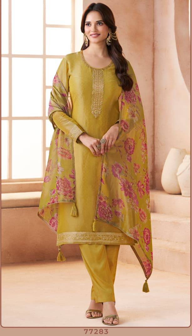 Kanchi Vol-2 By Kuleesh 77281 To 77284 Series Designer Festive Suits Collection Beautiful Stylish Fancy Colorful Party Wear & Occasional Wear Silk Dresses At Wholesale Price