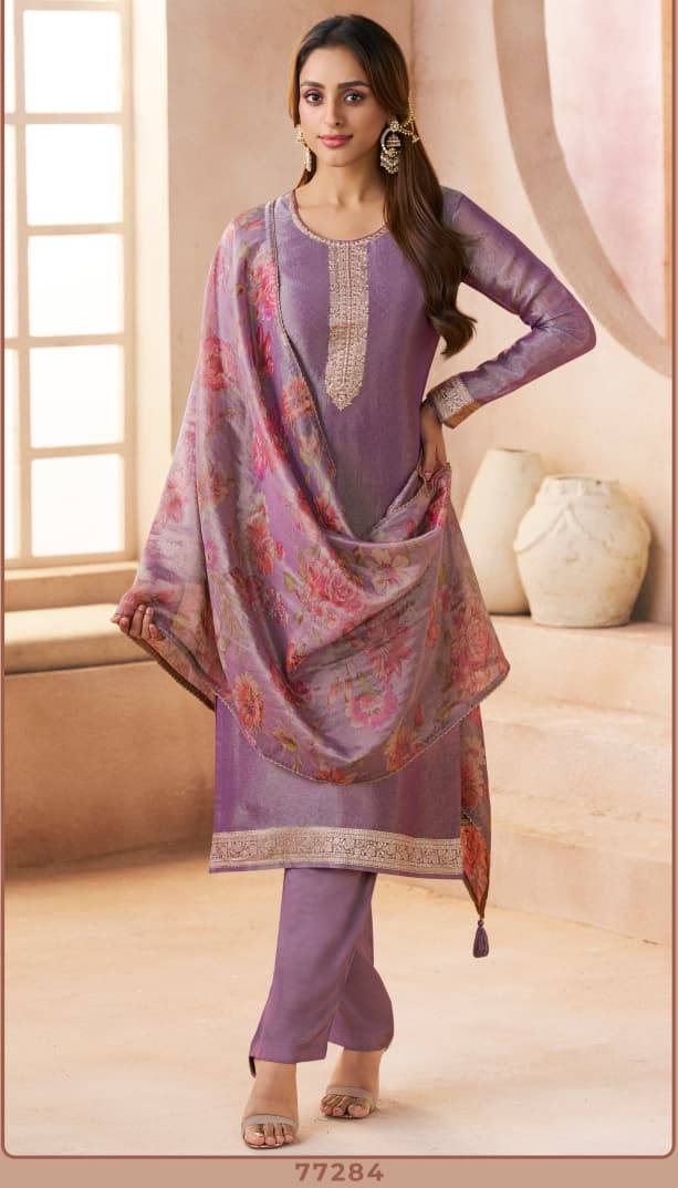 Kanchi Vol-2 By Kuleesh 77281 To 77284 Series Designer Festive Suits Collection Beautiful Stylish Fancy Colorful Party Wear & Occasional Wear Silk Dresses At Wholesale Price