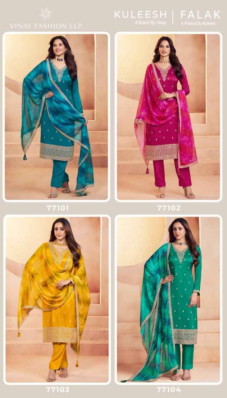 Falak By Kuleesh 77101 To 77104 Series Designer Festive Suits Collection Beautiful Stylish Fancy Colorful Party Wear & Occasional Wear Fancy Dresses At Wholesale Price