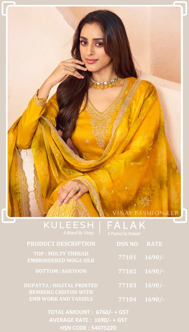 Falak By Kuleesh 77101 To 77104 Series Designer Festive Suits Collection Beautiful Stylish Fancy Colorful Party Wear & Occasional Wear Fancy Dresses At Wholesale Price