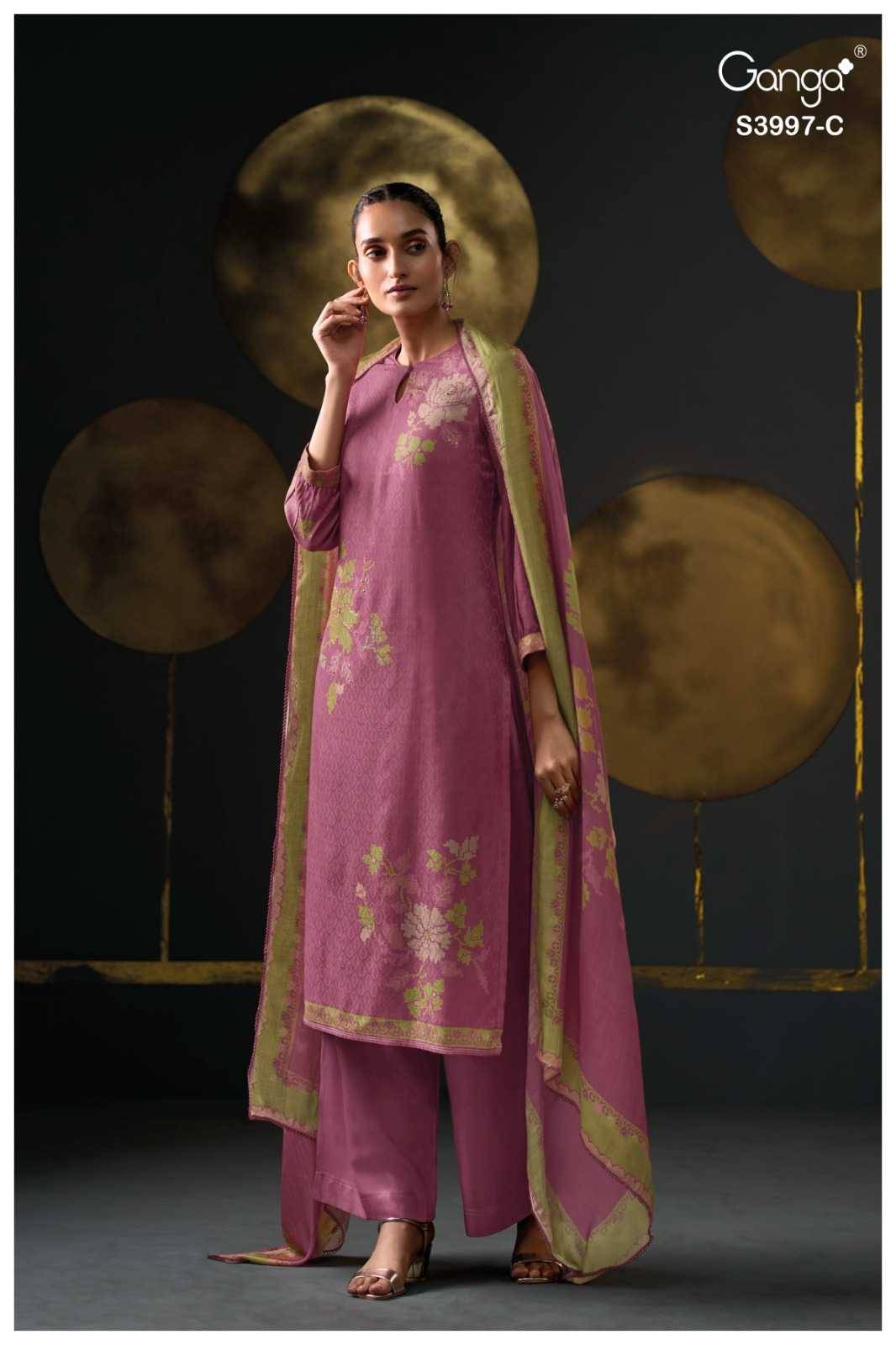 Pariniti-3997 By Ganga Fashion 3997-A To 3997-D Series Beautiful Festive Suits Stylish Colorful Fancy Casual Wear & Ethnic Wear Pure Pashmina Print Dresses At Wholesale Price