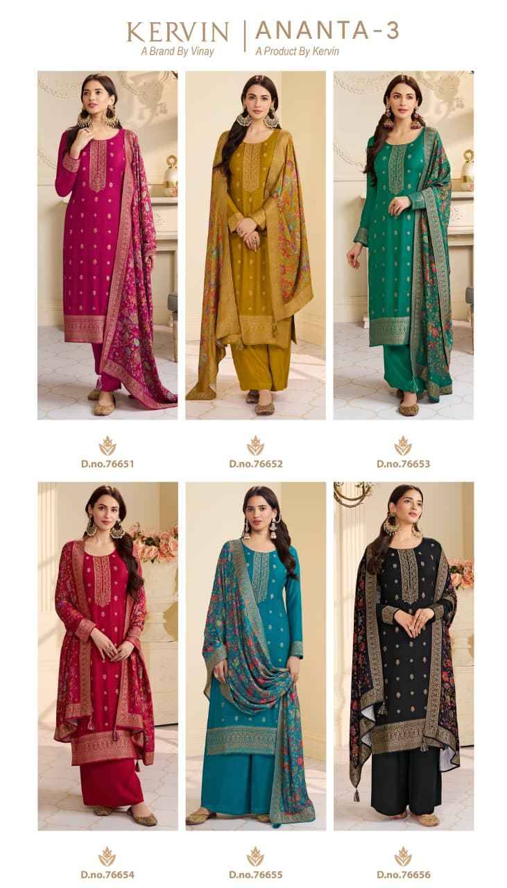 Kervin Ananta Vol-3 By Vinay Fashion 76651 To 76656 Series Beautiful Suits Colorful Stylish Fancy Casual Wear & Ethnic Wear Viscose Pashmina Dresses At Wholesale Price
