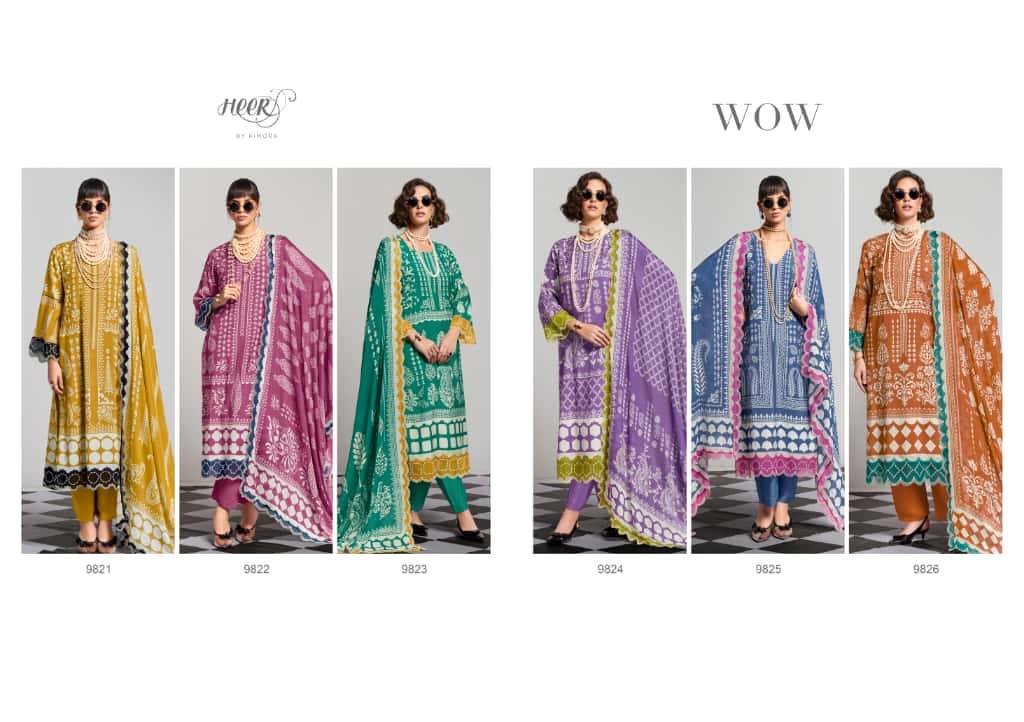 Wow By Kimora Fashion 9821 To 9826 Series Designer Festive Suits Collection Beautiful Stylish Fancy Colorful Party Wear & Occasional Wear Pure Muslin Dresses At Wholesale Price