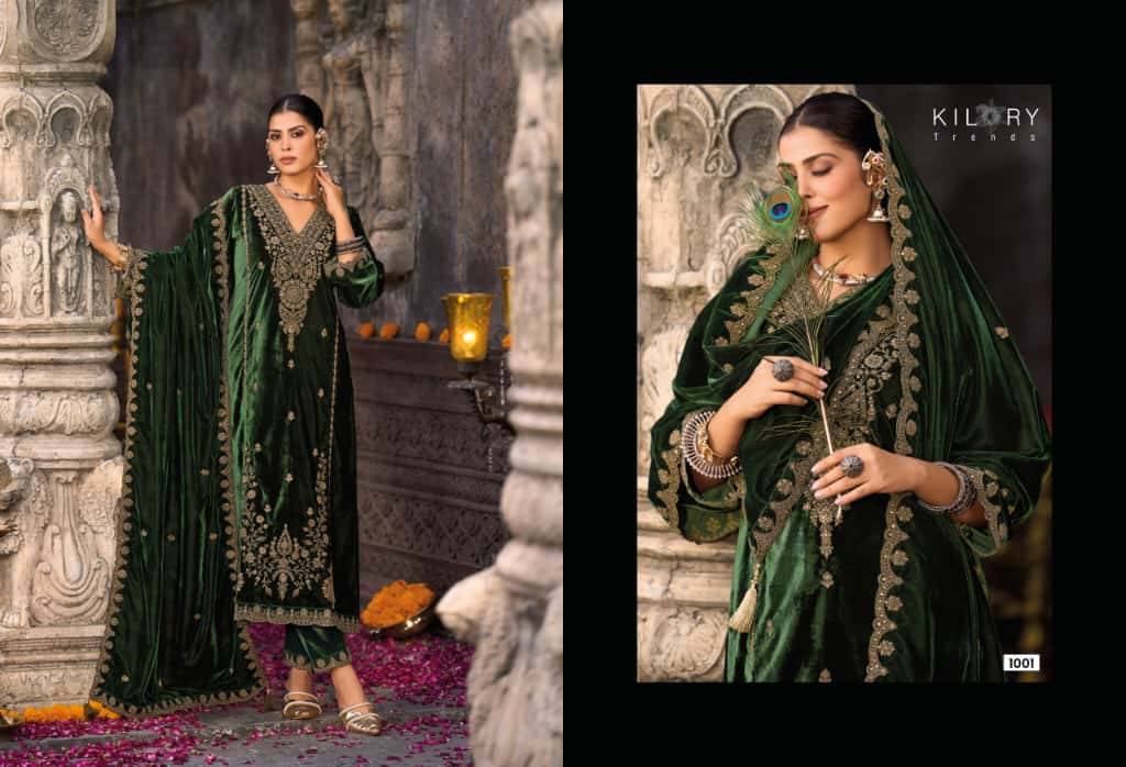 Rooh-E-Gulzar By Kaavish 1001 To 1006 Series Beautiful Festive Suits Colorful Stylish Fancy Casual Wear & Ethnic Wear Pure Velvet Dresses At Wholesale Price