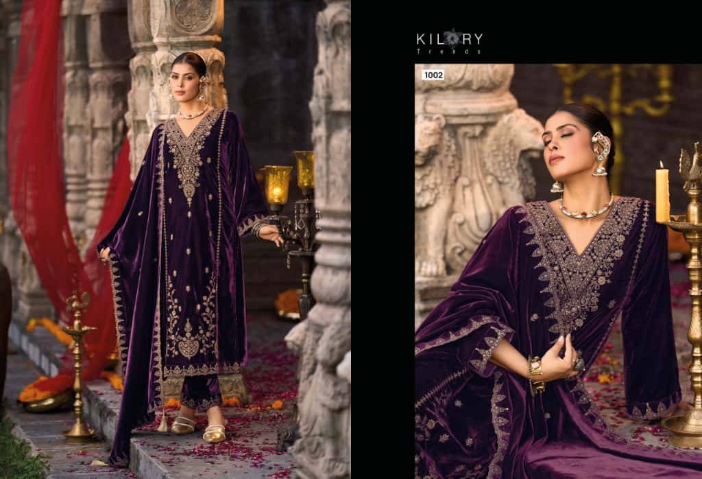 Rooh-E-Gulzar By Kaavish 1001 To 1006 Series Beautiful Festive Suits Colorful Stylish Fancy Casual Wear & Ethnic Wear Pure Velvet Dresses At Wholesale Price