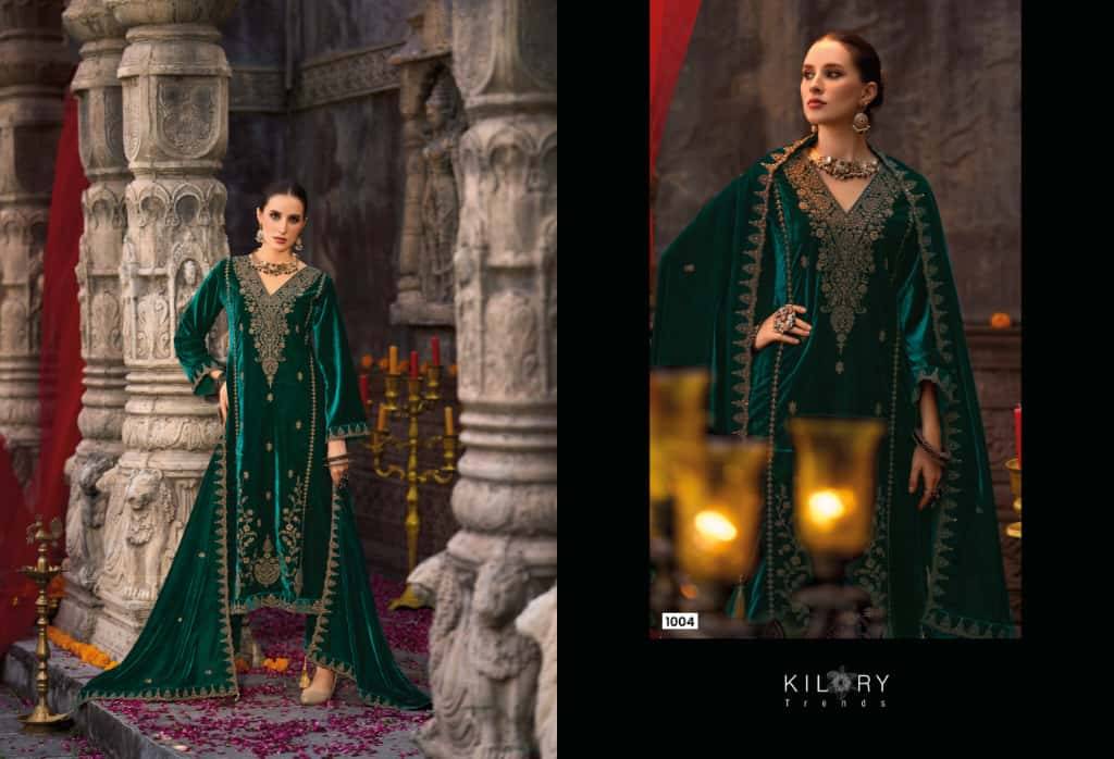 Rooh-E-Gulzar By Kaavish 1001 To 1006 Series Beautiful Festive Suits Colorful Stylish Fancy Casual Wear & Ethnic Wear Pure Velvet Dresses At Wholesale Price