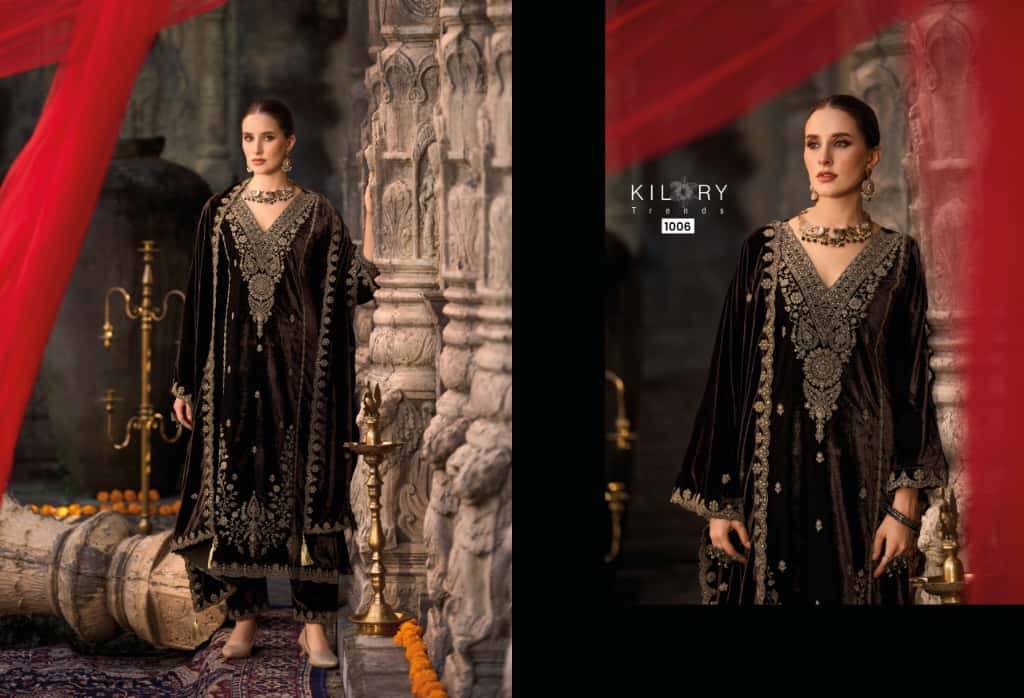 Rooh-E-Gulzar By Kaavish 1001 To 1006 Series Beautiful Festive Suits Colorful Stylish Fancy Casual Wear & Ethnic Wear Pure Velvet Dresses At Wholesale Price
