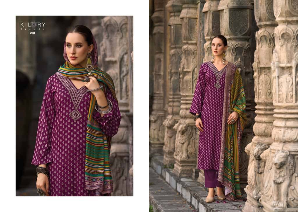 Tarannum By Kilory 2101 To 2106 Series Beautiful Festive Suits Colorful Stylish Fancy Casual Wear & Ethnic Wear Pure Pashmina Dresses At Wholesale Price