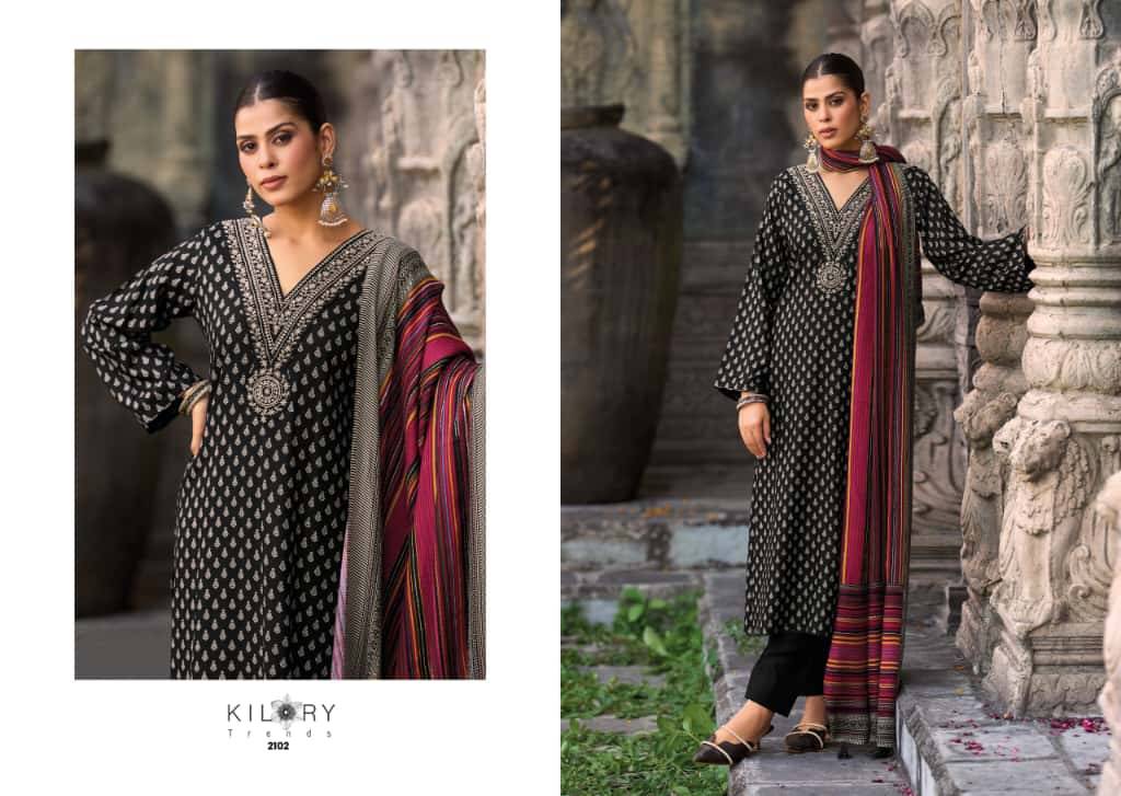 Tarannum By Kilory 2101 To 2106 Series Beautiful Festive Suits Colorful Stylish Fancy Casual Wear & Ethnic Wear Pure Pashmina Dresses At Wholesale Price