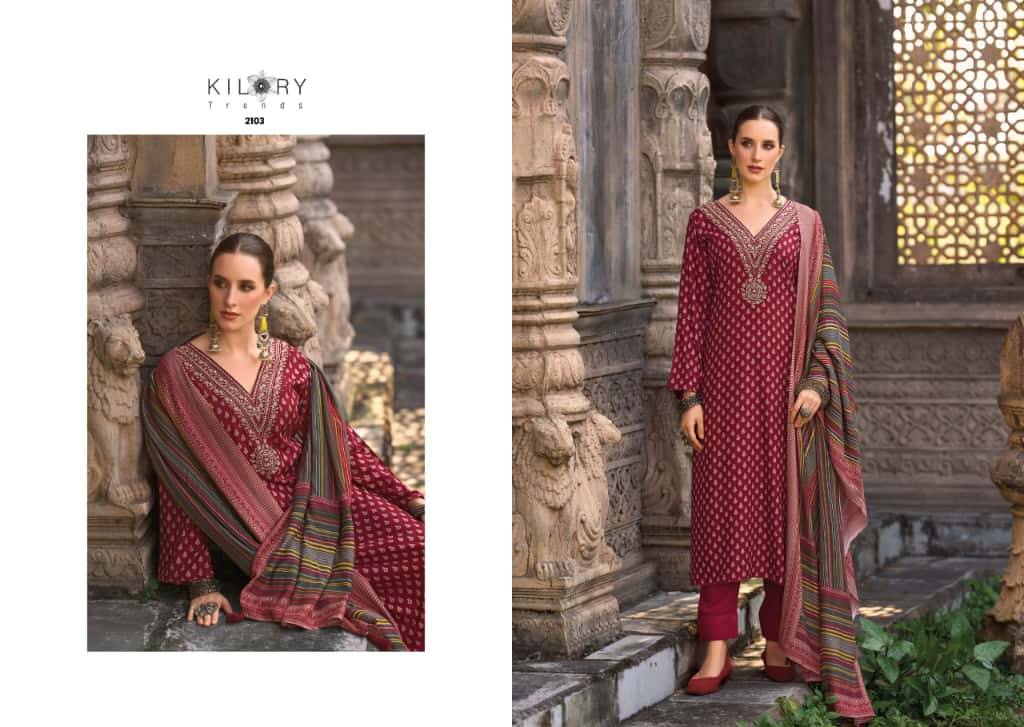 Tarannum By Kilory 2101 To 2106 Series Beautiful Festive Suits Colorful Stylish Fancy Casual Wear & Ethnic Wear Pure Pashmina Dresses At Wholesale Price