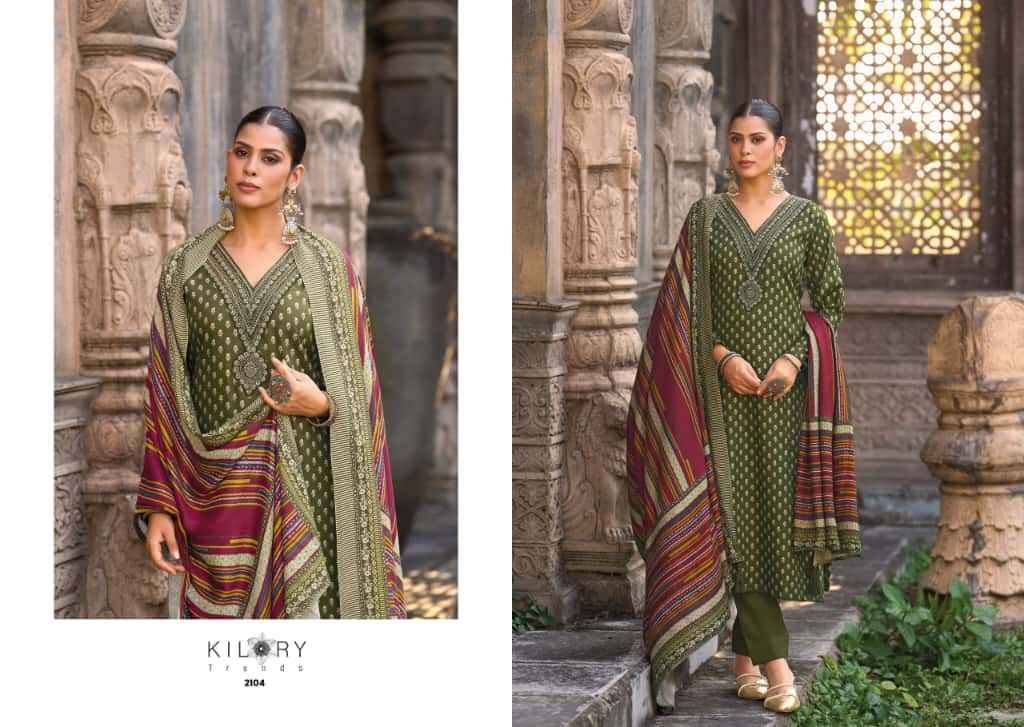Tarannum By Kilory 2101 To 2106 Series Beautiful Festive Suits Colorful Stylish Fancy Casual Wear & Ethnic Wear Pure Pashmina Dresses At Wholesale Price