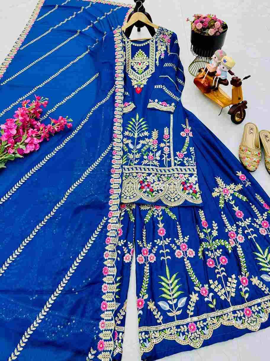 Zf-8001 By Fashid Wholesale 01 To 03 Series Beautiful Sharara Colorful Fancy Wedding Collection Occasional Wear & Party Wear Chinnon Silk Dresses At Wholesale Price