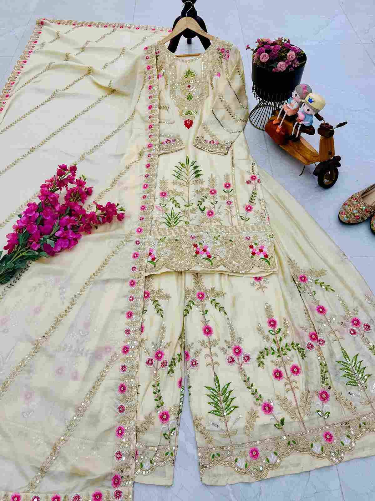 Zf-8001 By Fashid Wholesale 01 To 03 Series Beautiful Sharara Colorful Fancy Wedding Collection Occasional Wear & Party Wear Chinnon Silk Dresses At Wholesale Price