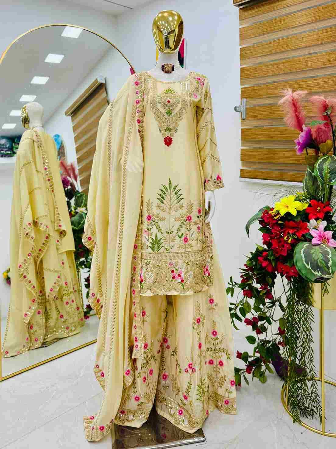 Zf-8001 By Fashid Wholesale 01 To 03 Series Beautiful Sharara Colorful Fancy Wedding Collection Occasional Wear & Party Wear Chinnon Silk Dresses At Wholesale Price