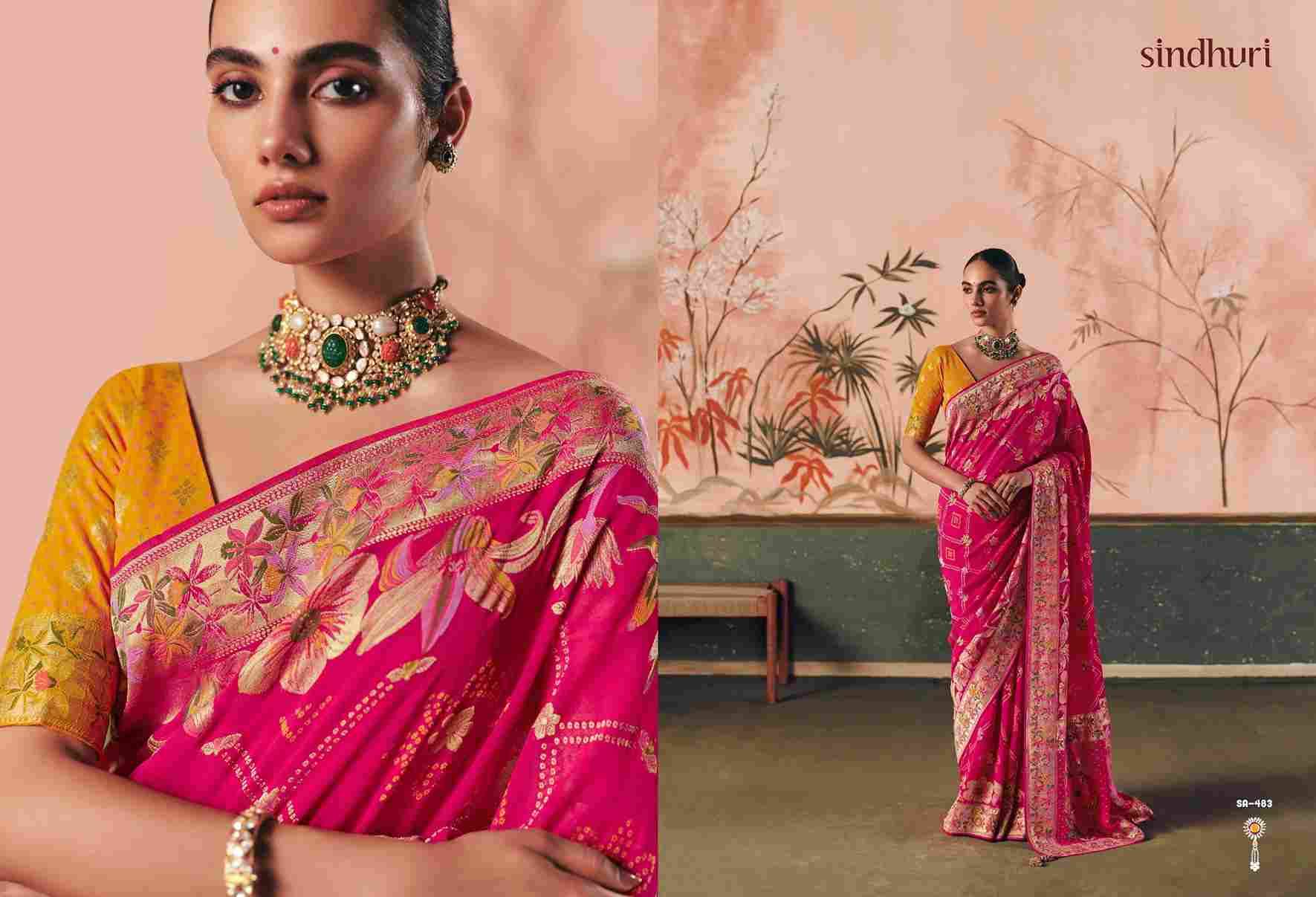 Bindiya By Kimora Fashion 481 To 491 Series Indian Traditional Wear Collection Beautiful Stylish Fancy Colorful Party Wear & Occasional Wear Pure Georgette Sarees At Wholesale Price