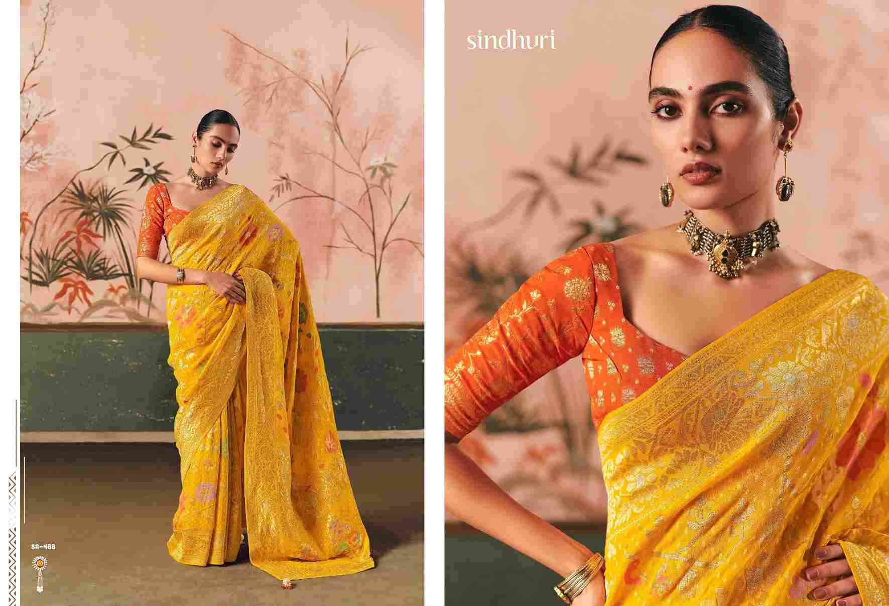 Bindiya By Kimora Fashion 481 To 491 Series Indian Traditional Wear Collection Beautiful Stylish Fancy Colorful Party Wear & Occasional Wear Pure Georgette Sarees At Wholesale Price