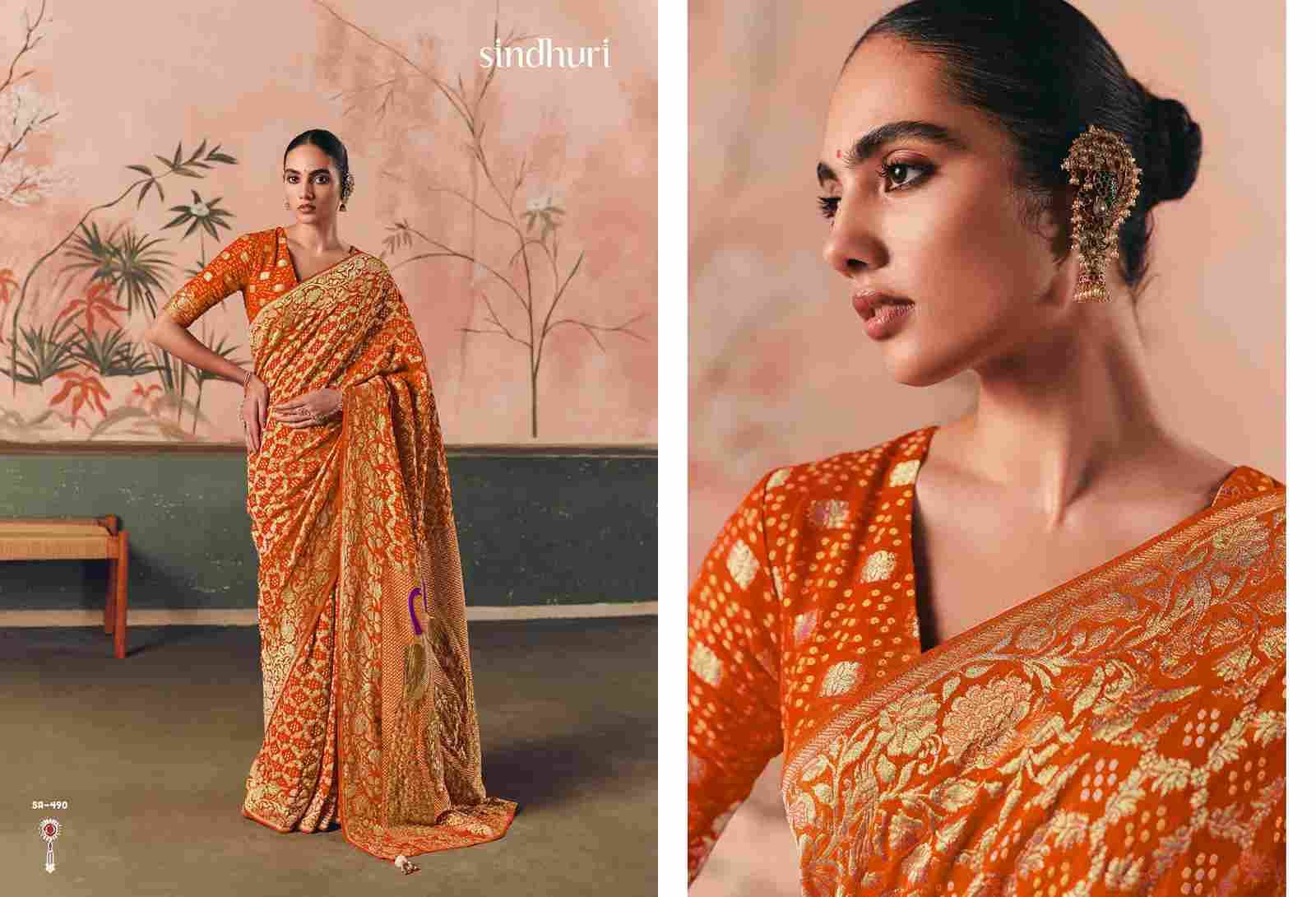 Bindiya By Kimora Fashion 481 To 491 Series Indian Traditional Wear Collection Beautiful Stylish Fancy Colorful Party Wear & Occasional Wear Pure Georgette Sarees At Wholesale Price