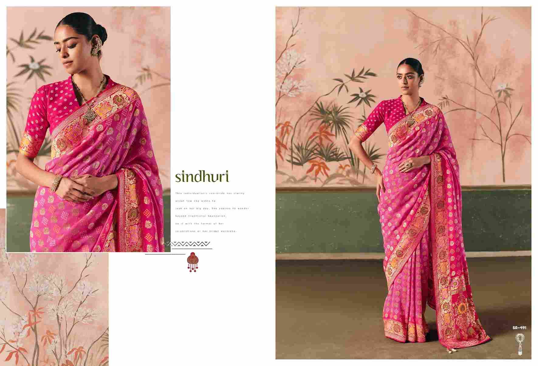 Bindiya By Kimora Fashion 481 To 491 Series Indian Traditional Wear Collection Beautiful Stylish Fancy Colorful Party Wear & Occasional Wear Pure Georgette Sarees At Wholesale Price