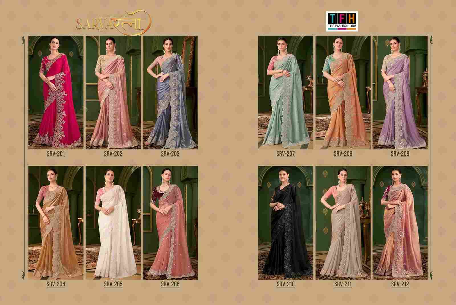 Sarvaratna Vol-2 By TFH 201 To 212 Series Indian Traditional Wear Collection Beautiful Stylish Fancy Colorful Party Wear & Occasional Wear Satin Silk/Georgette Sarees At Wholesale Price