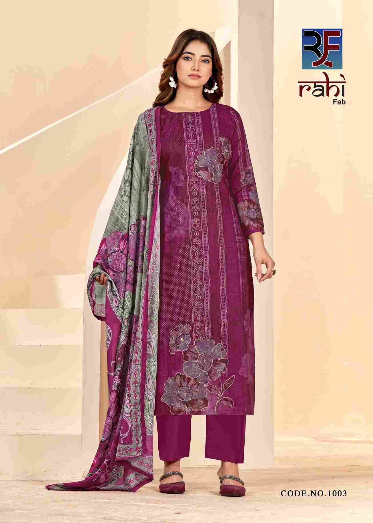 Rising Silver By Rahi Fab 1001 To 1008 Series Beautiful Pakistani Suits Stylish Fancy Colorful Party Wear & Occasional Wear Pure Cotton Dresses At Wholesale Price