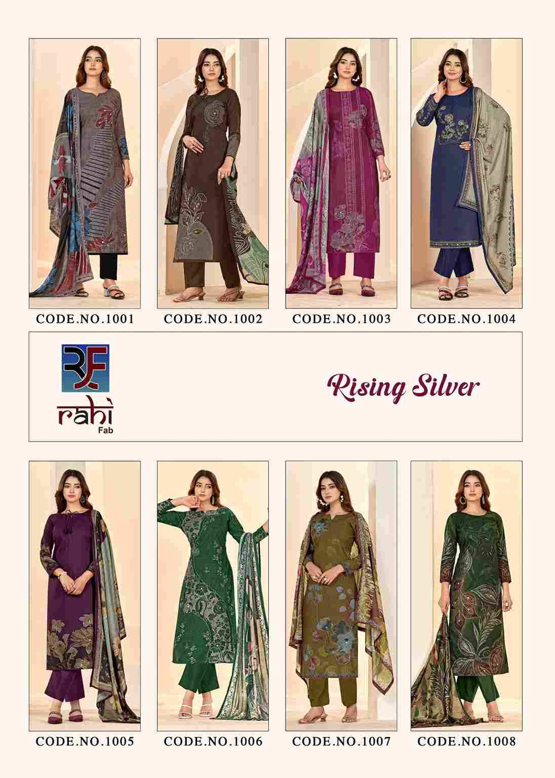 Rising Silver By Rahi Fab 1001 To 1008 Series Beautiful Pakistani Suits Stylish Fancy Colorful Party Wear & Occasional Wear Pure Cotton Dresses At Wholesale Price