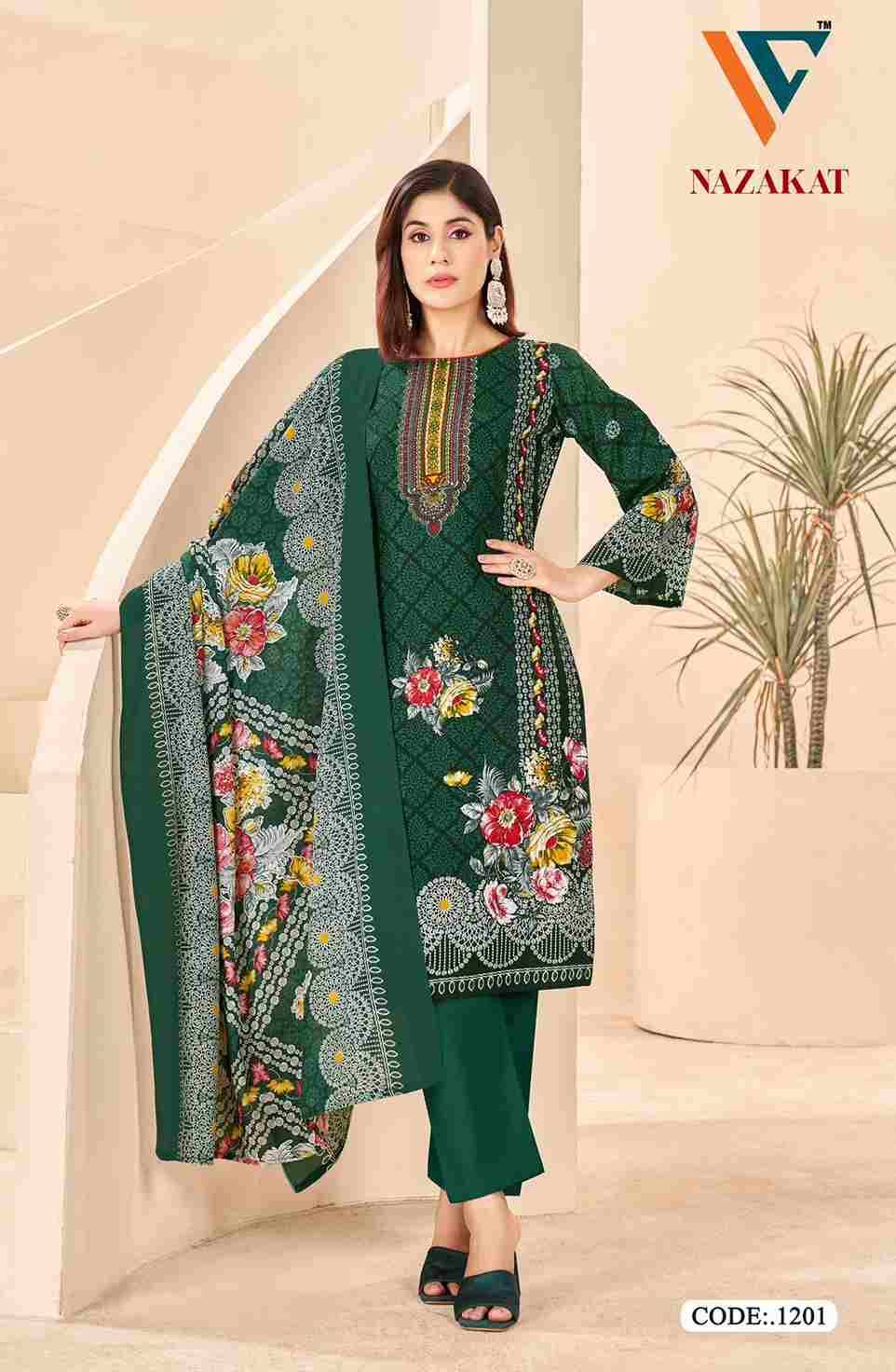 Nazakat Vol-12 By Vandana Creation 1201 To 1208 Series Beautiful Festive Suits Stylish Fancy Colorful Casual Wear & Ethnic Wear Soft Cotton Print Dresses At Wholesale Price