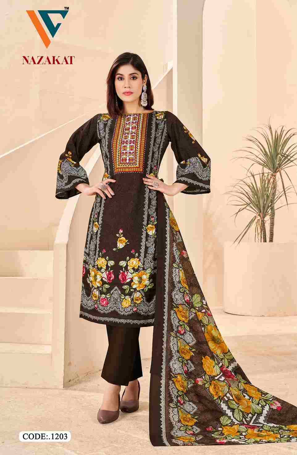 Nazakat Vol-12 By Vandana Creation 1201 To 1208 Series Beautiful Festive Suits Stylish Fancy Colorful Casual Wear & Ethnic Wear Soft Cotton Print Dresses At Wholesale Price