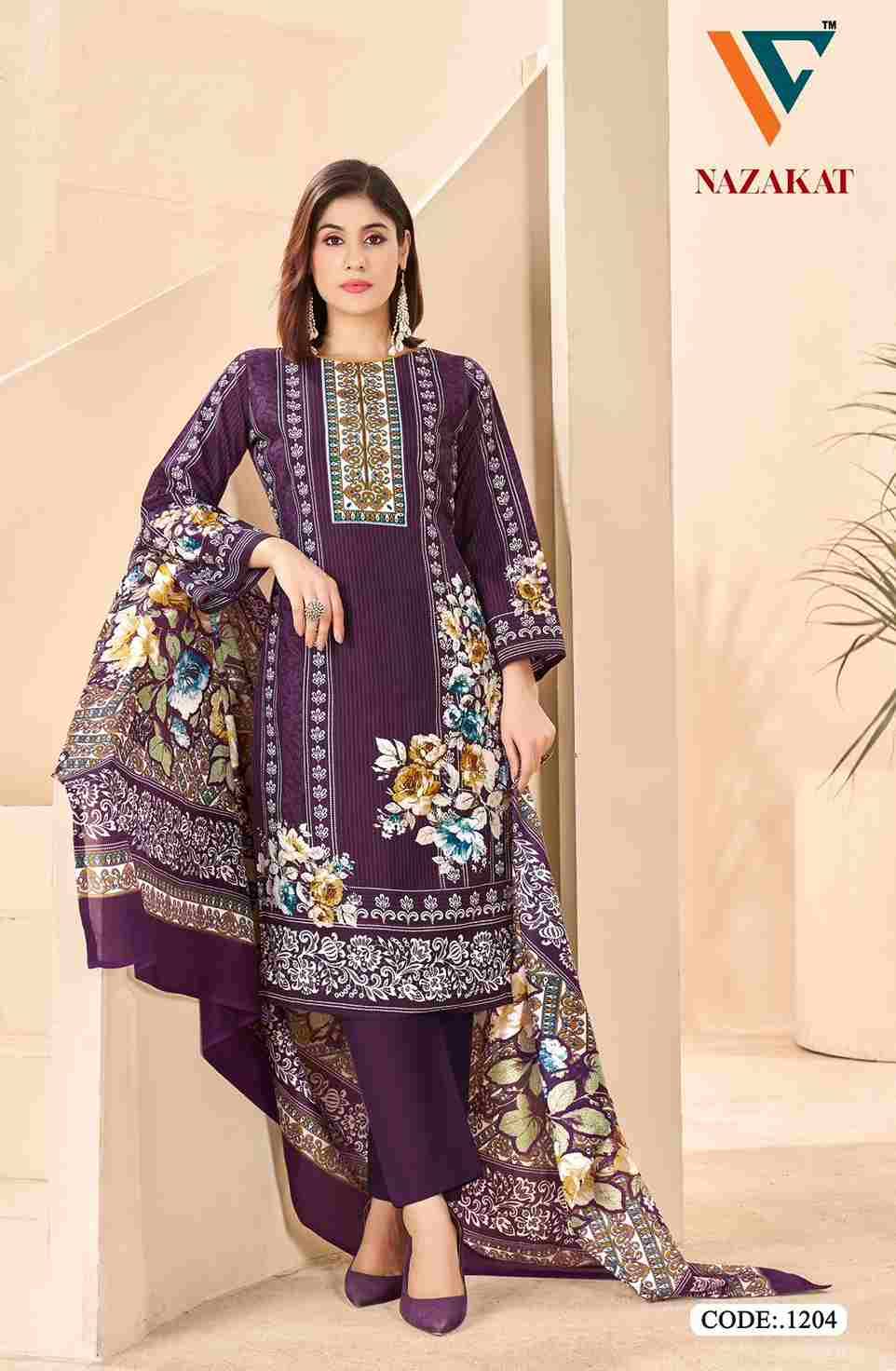 Nazakat Vol-12 By Vandana Creation 1201 To 1208 Series Beautiful Festive Suits Stylish Fancy Colorful Casual Wear & Ethnic Wear Soft Cotton Print Dresses At Wholesale Price