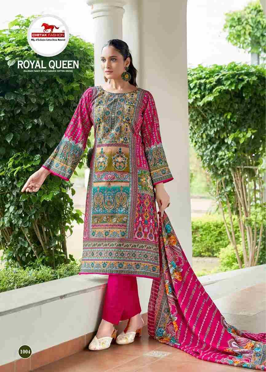 Royal Queen Vol-1 By Chetak Fashion 1001 To 1008 Series Beautiful Festive Suits Colorful Stylish Fancy Casual Wear & Ethnic Wear Cambric Cotton Print Dresses At Wholesale Price